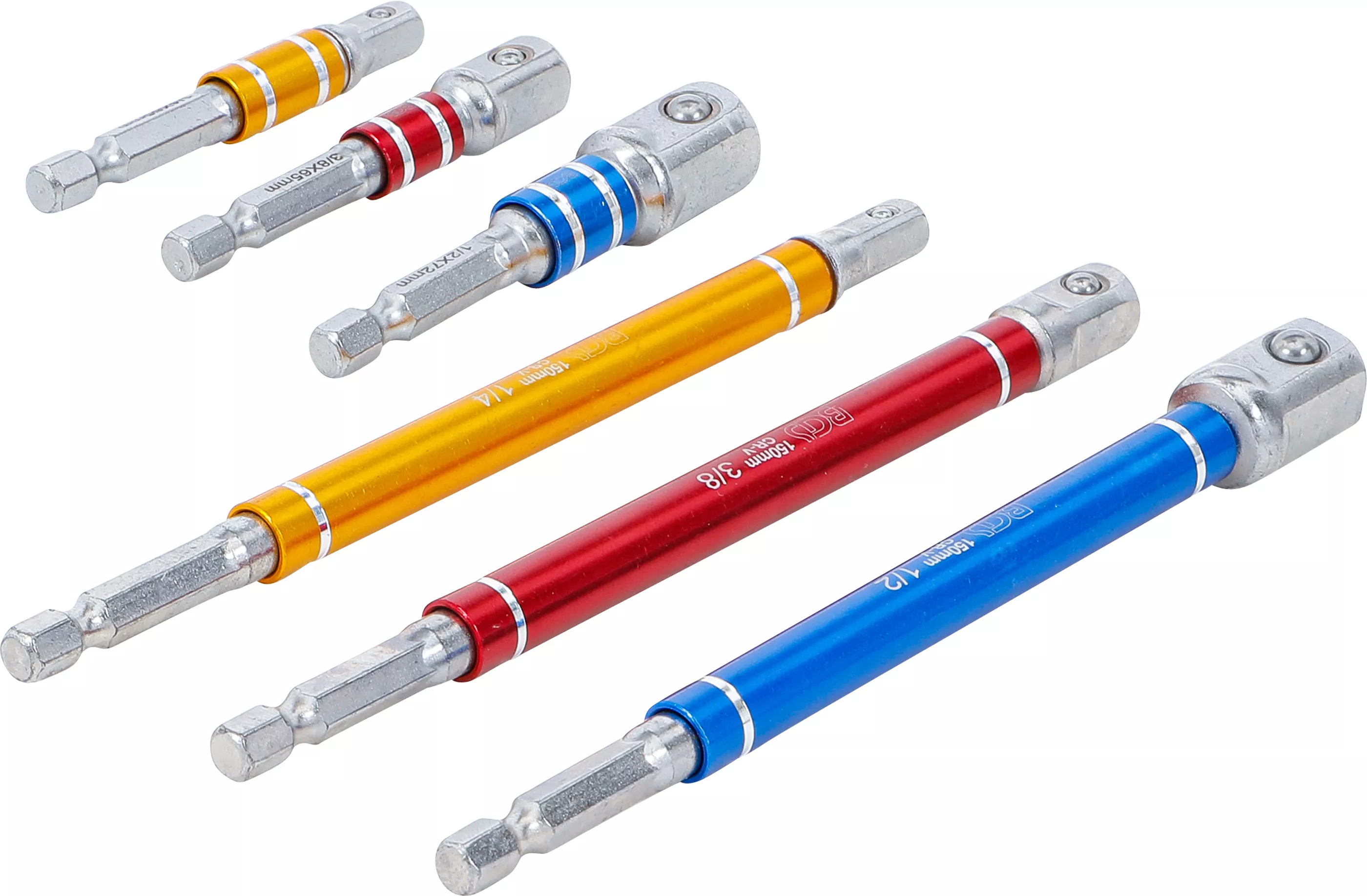 BGS Technic BGS 74424 Sada adaptérů pro vrtačky BGS 74424 barevné, vnější šestihran 6,3 mm
