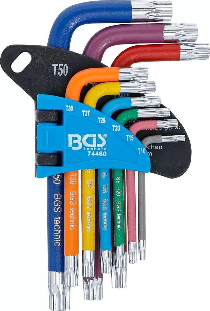 BGS Technic BGS 74460 Zástrčné klíče T-profil (pro TORX) T10 ÷ T50 Vícebarevné, krátké (Sa