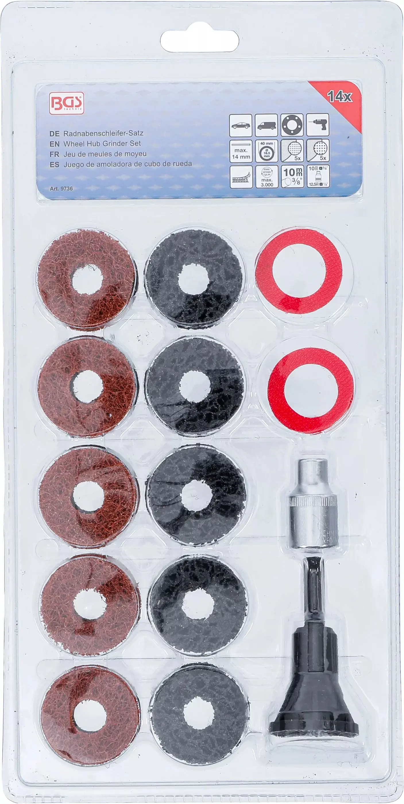 Bruska na náboje kol BGS109736, vnitřní pr. 80 mm (BGS109736)