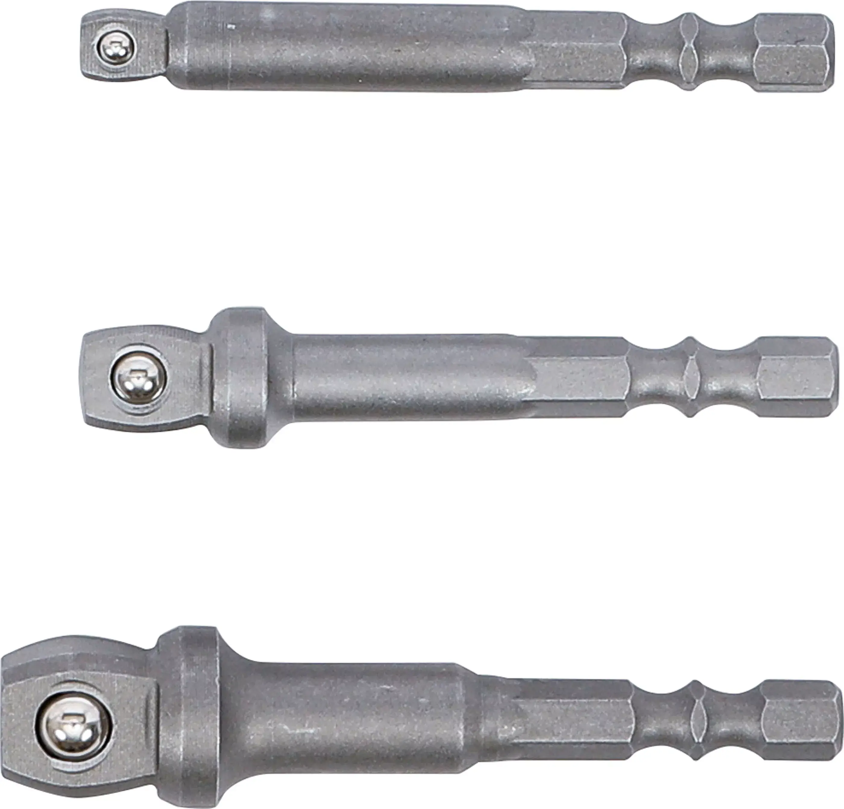 Sada sklopných adaptérů pro vrtačky pohon vnější šestihran 6,3 mm (1/4") (3 dílná) BGS 916