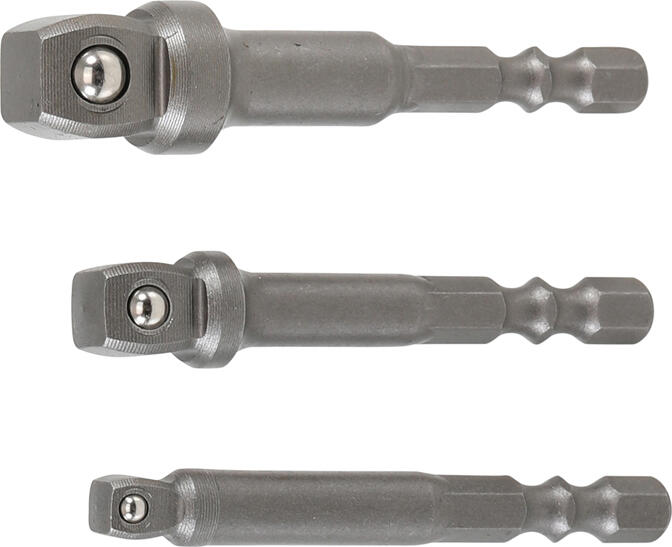 Sada sklopných adaptérů pro vrtačky pohon vnější šestihran 6,3 mm (1/4") (3 dílná) BGS 916