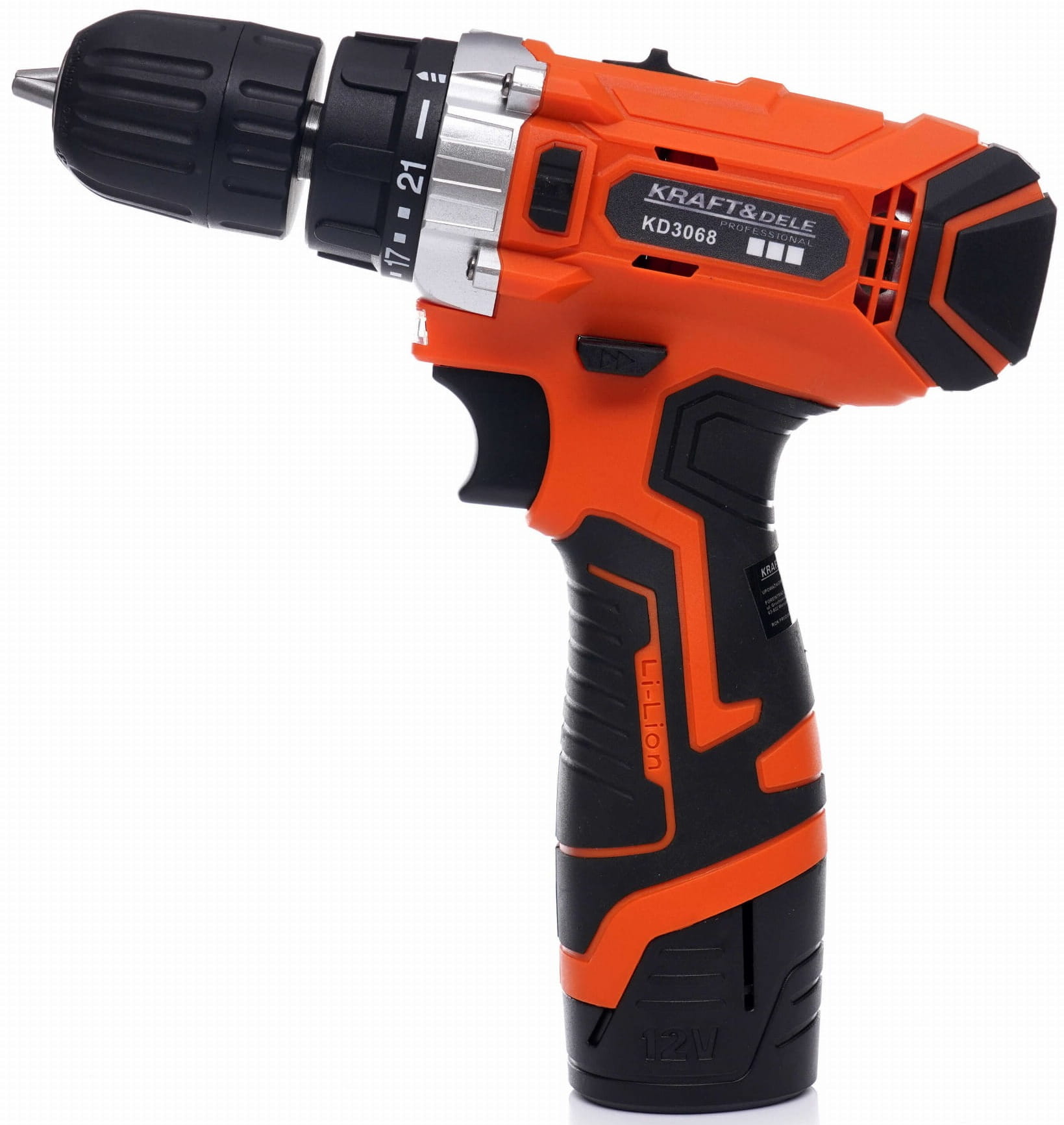 KRAFT&DELE Akumulátorová vrtačka 12 V Li-ion s LCD displejem KD3068