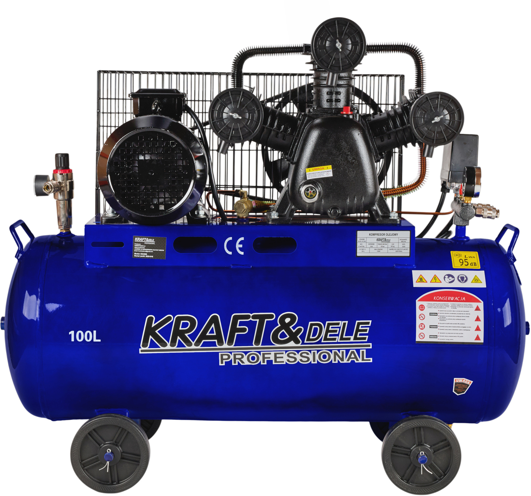 Olejový kompresor 100 l, 4100 W, 650 l/min KD4066