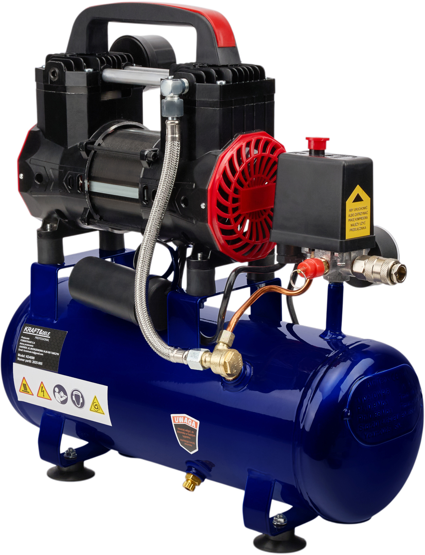 Bezolejový kompresor 9 l, 1200 W, 220 l/min KD4090