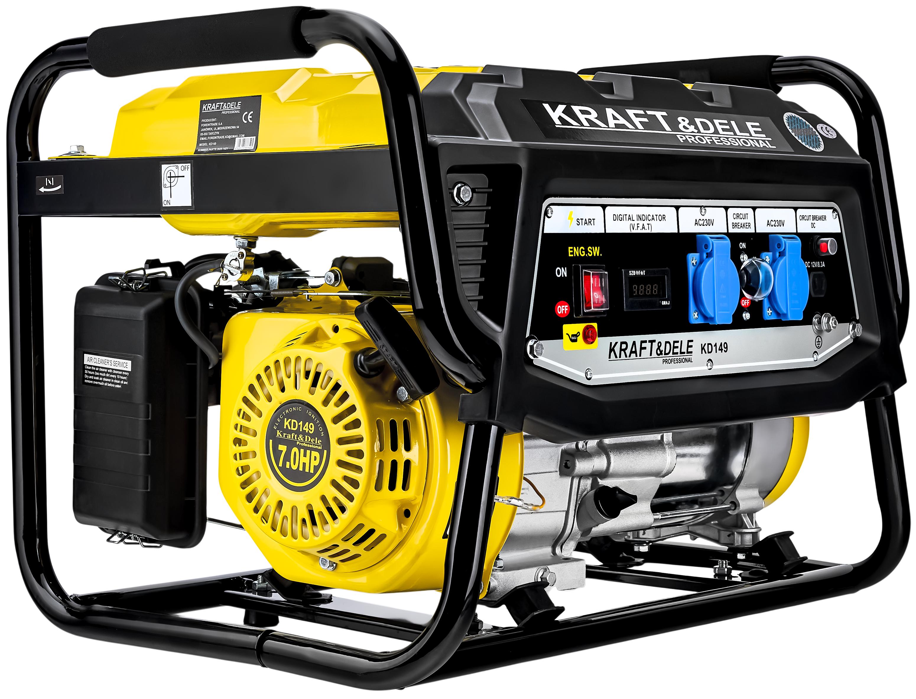 KRAFT&DELE Generátor 3500 W s LCD voltmetrem 12/230 V KD149