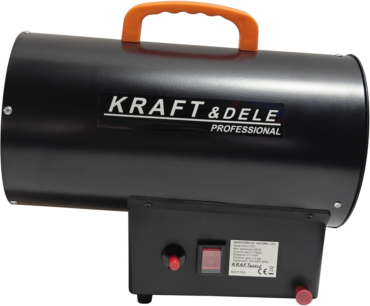 KRAFT&DELE Plynové topidlo 20 kW s redukčním ventilem KD11703