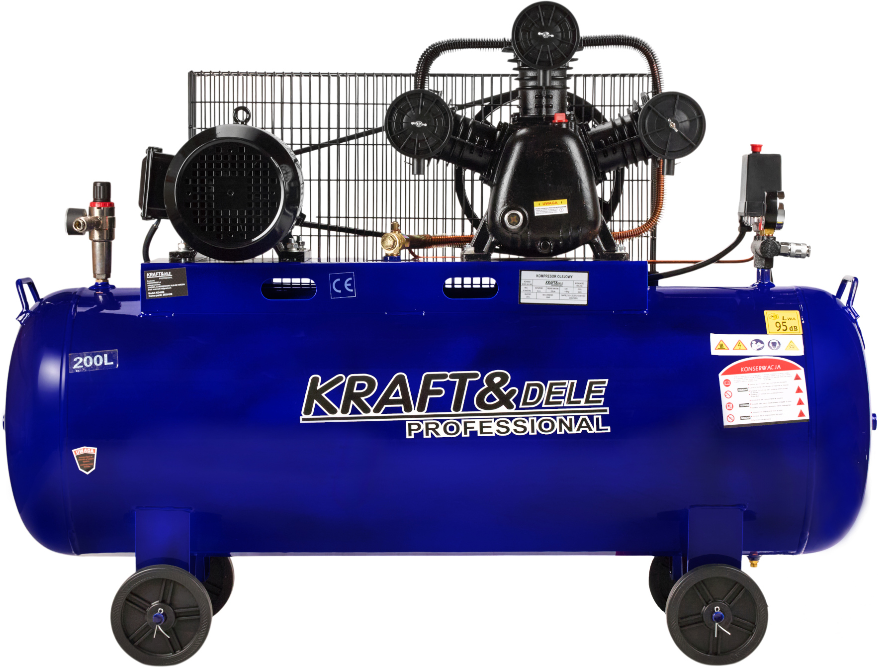 Olejový kompresor 200 l, 4100 W, 650 l/min KD4059