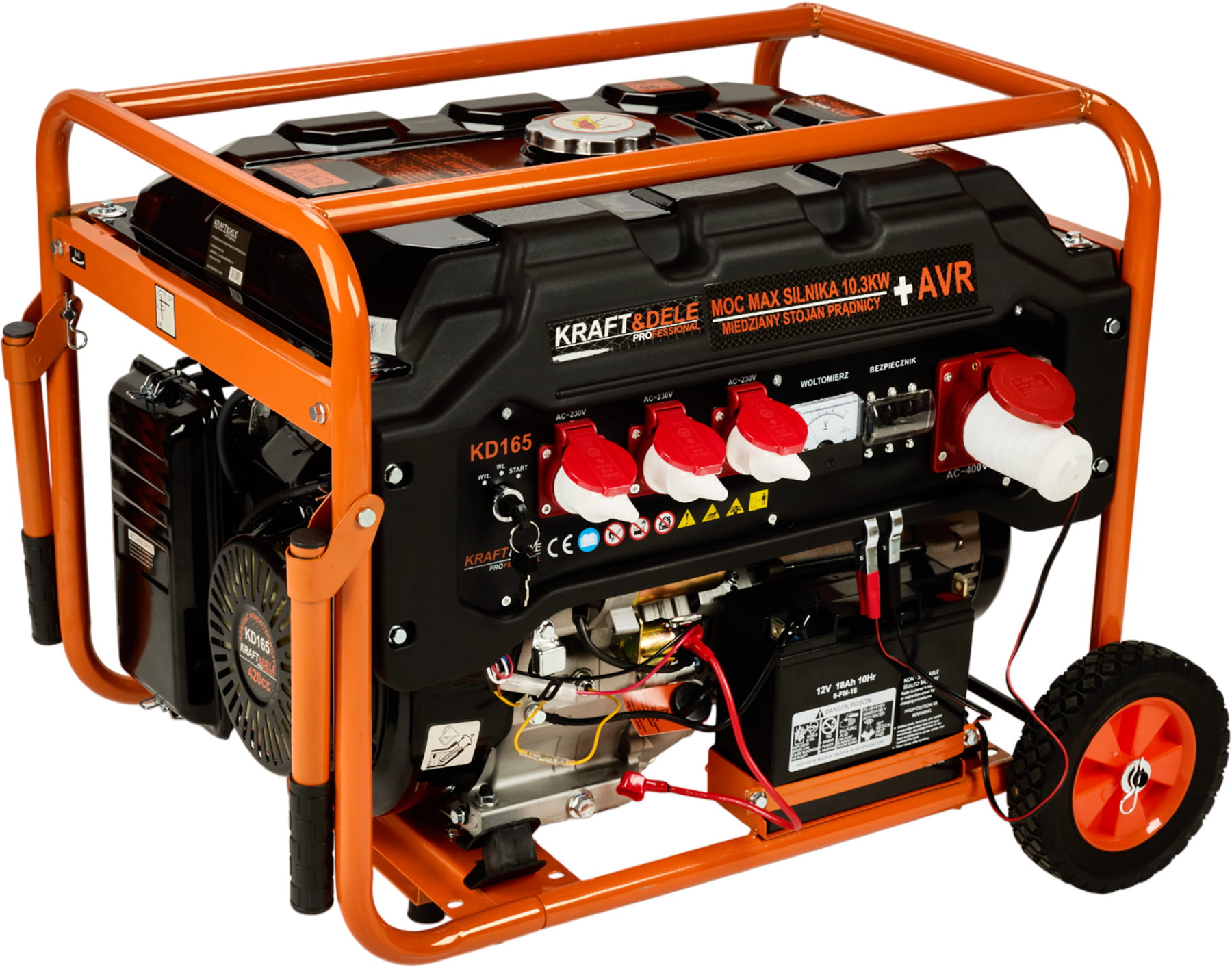 KRAFT&DELE KD165 Třífázový generátor 400 V/230 V/12 V, 5500 W