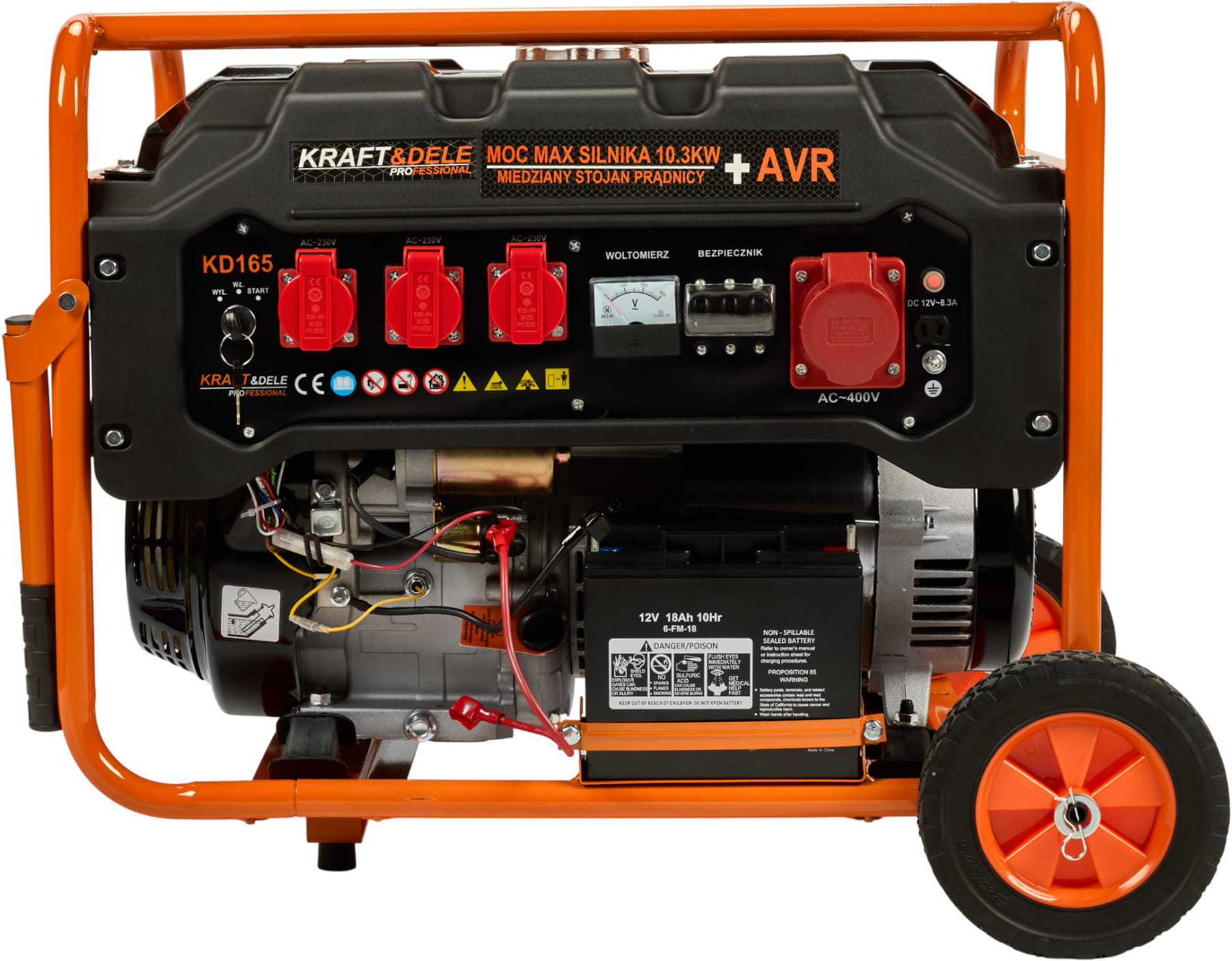 KRAFT&DELE KD165 Třífázový generátor 400 V/230 V/12 V, 5500 W