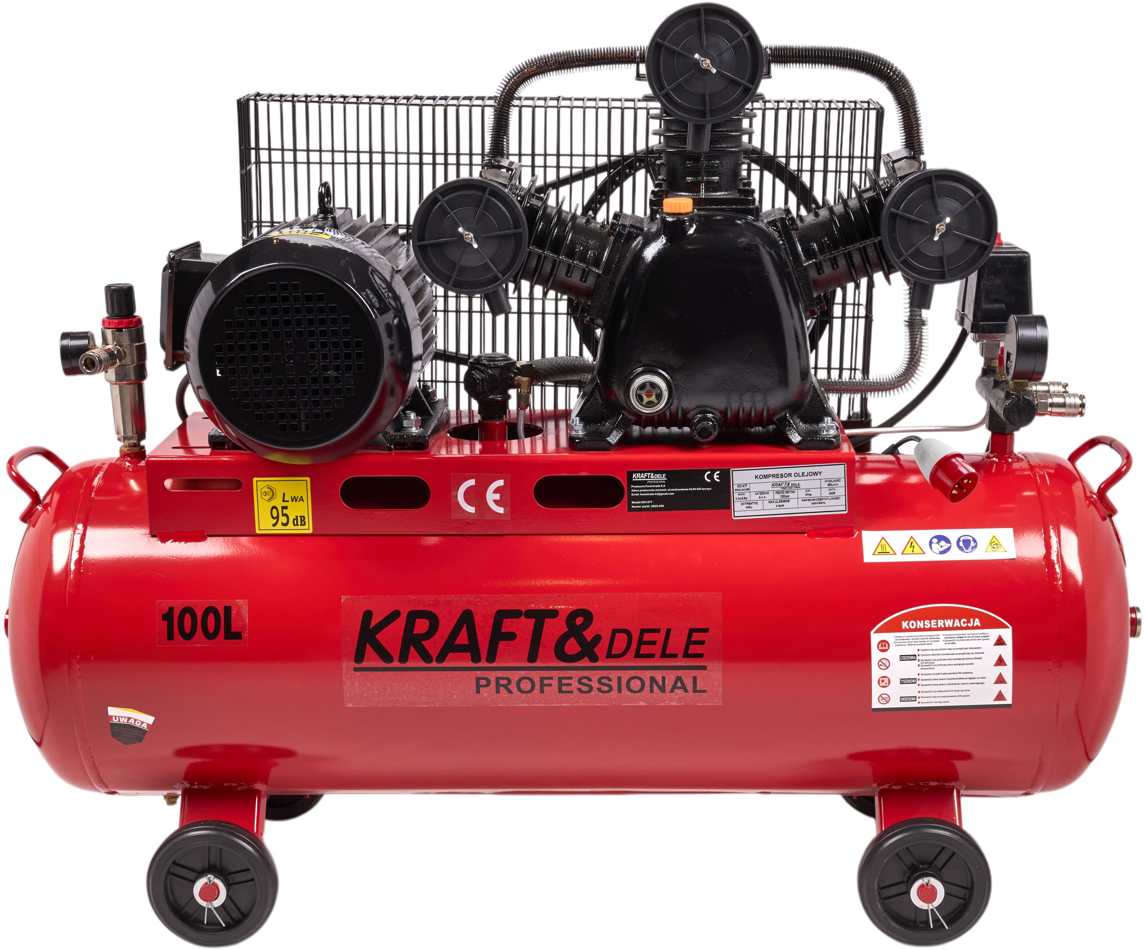 Olejový kompresor 100 l, 3 písty, 400 V + odlučovač KD1477