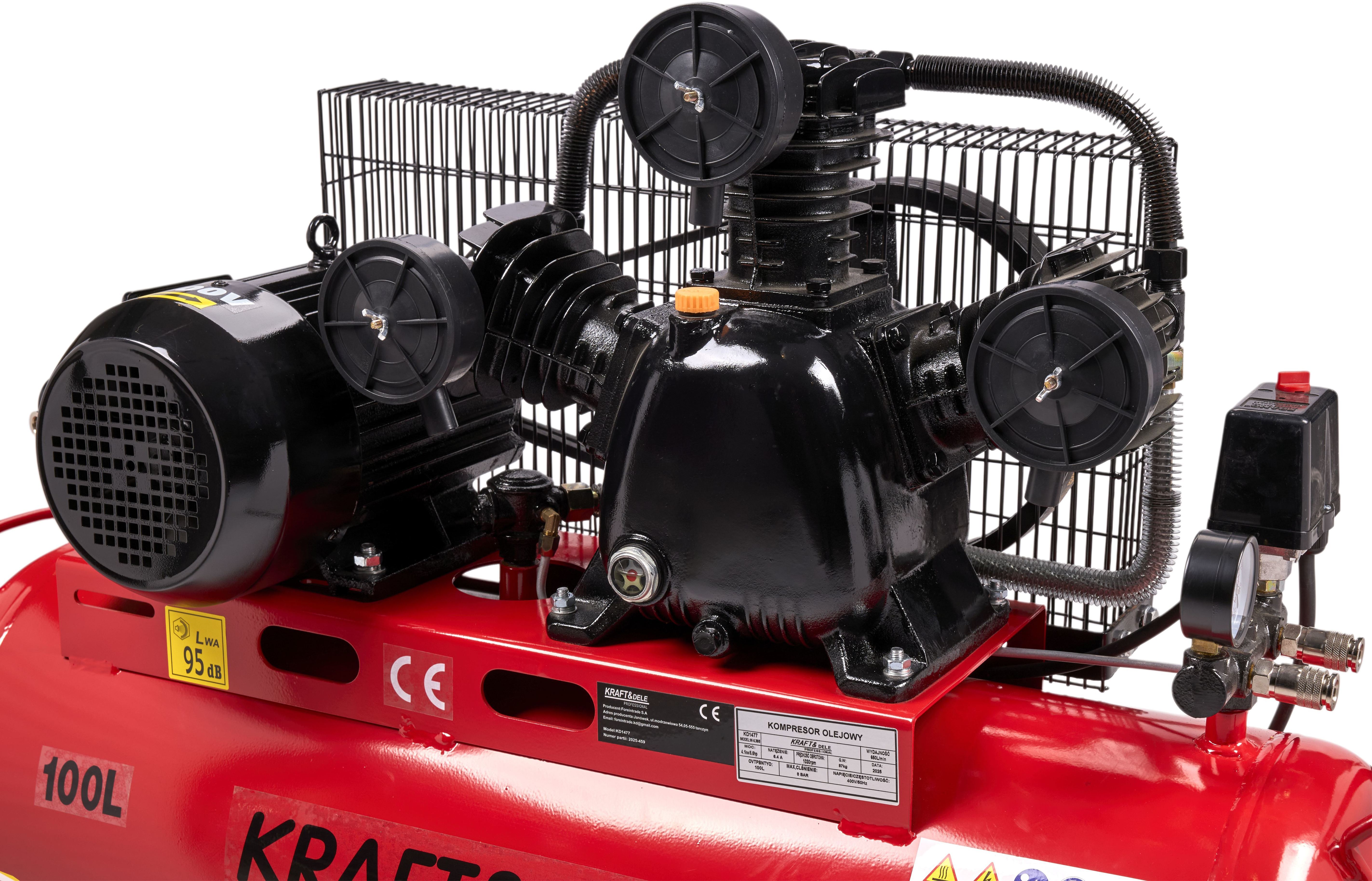 Olejový kompresor 100 l, 3 písty, 400 V + odlučovač KD1477