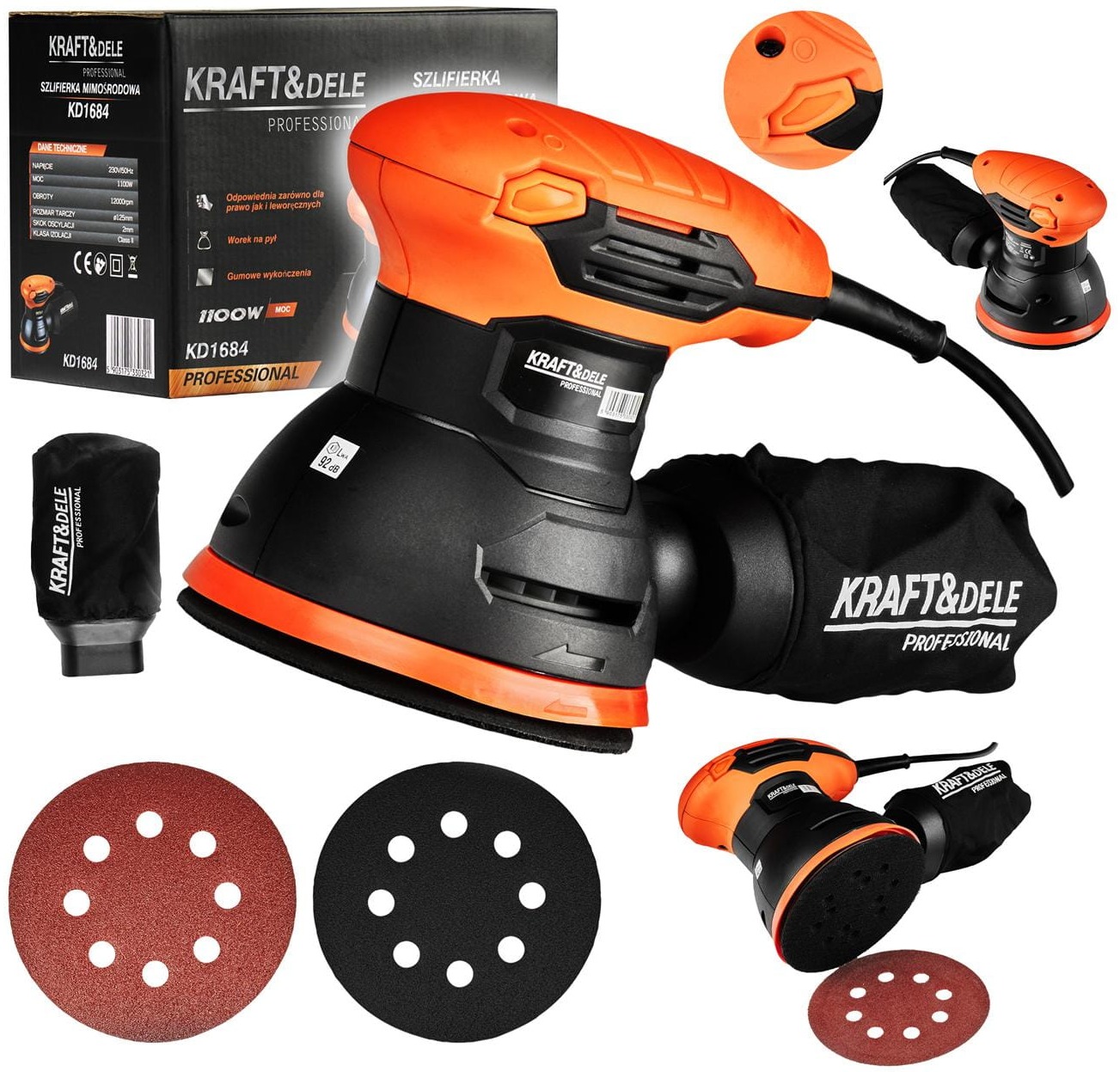 Excentrická bruska 1100 W KD1684