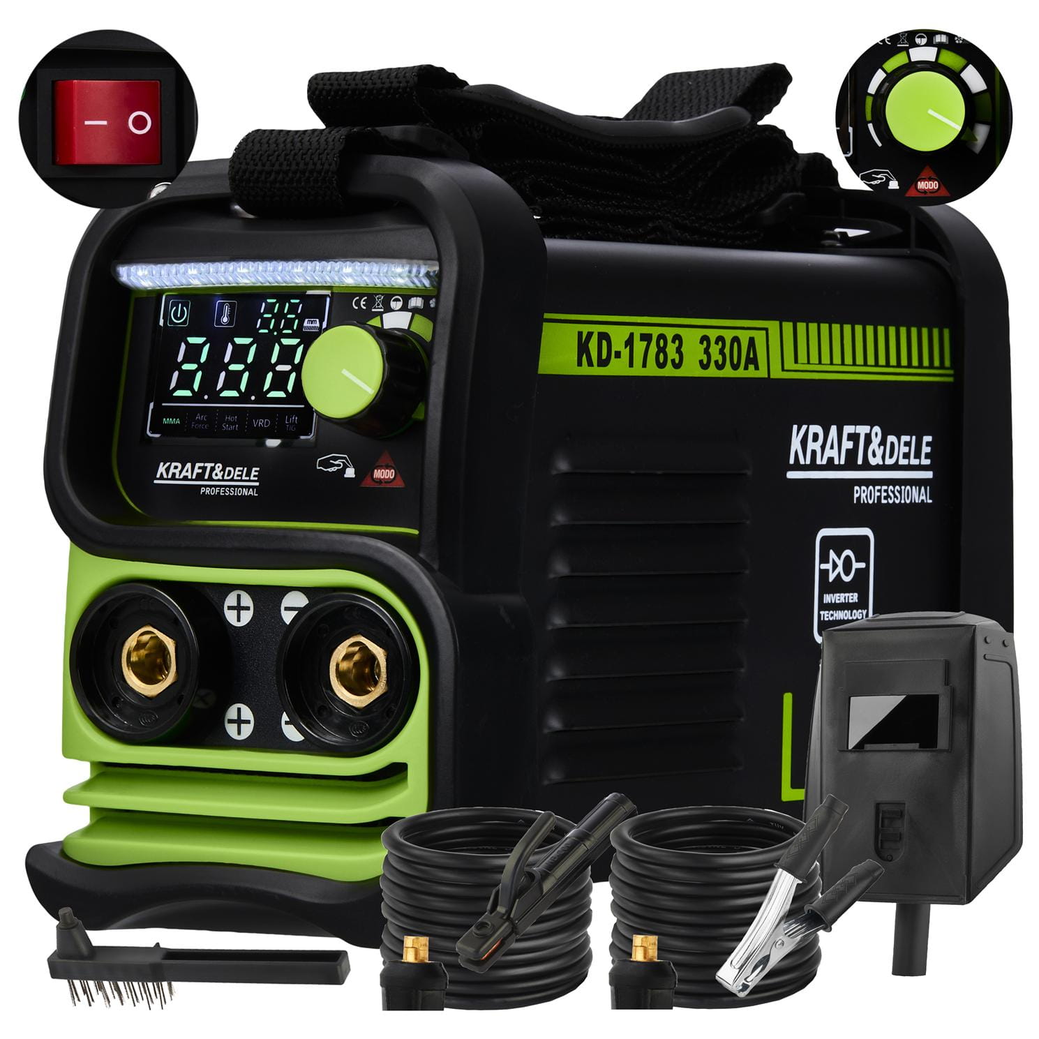 330 A invertorová svářečka MMA, TIG, LIFT, VRD KD1783