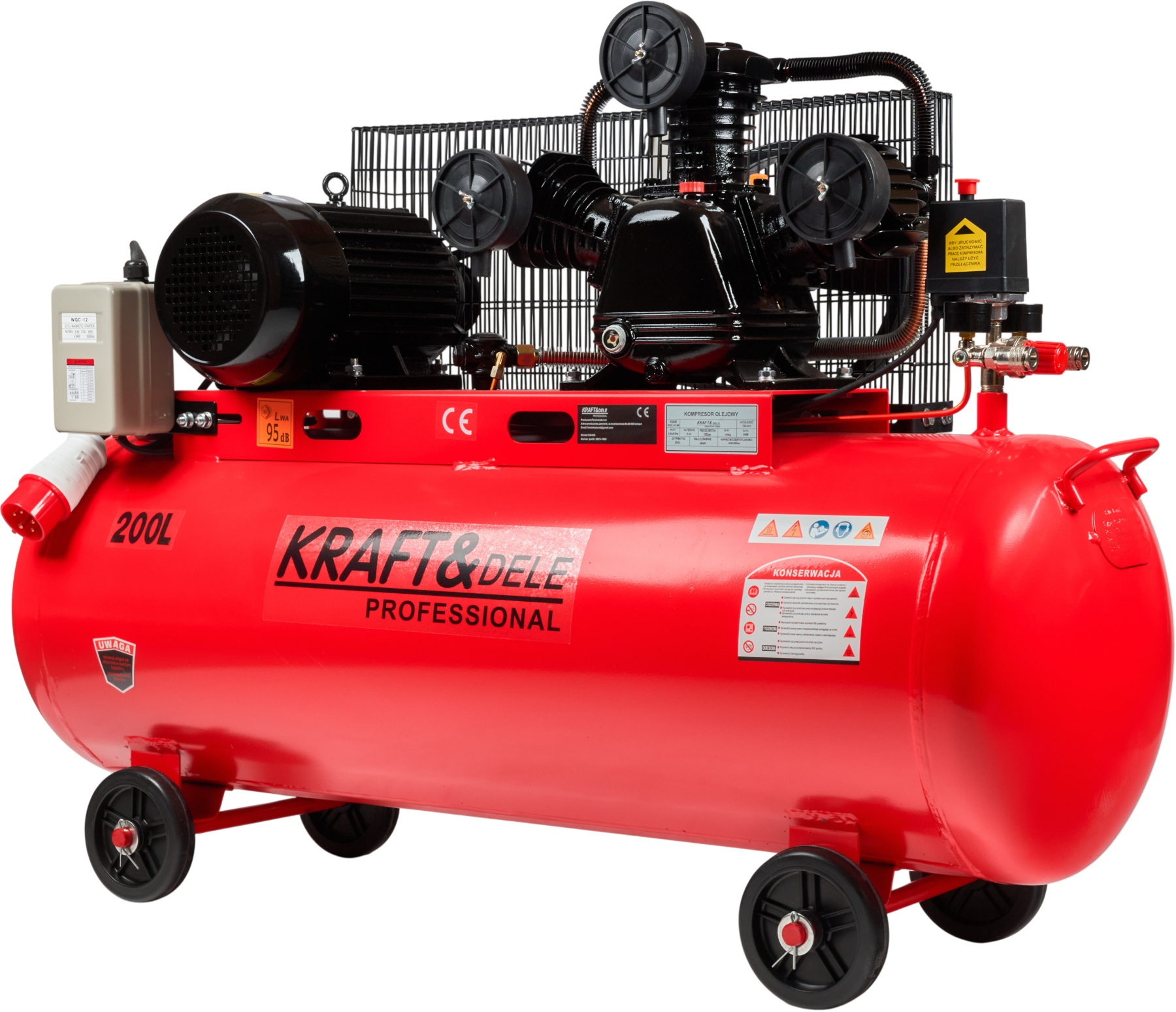 KRAFT&DELE Olejový kompresor 200 l, 3 písty, 400 V KD408