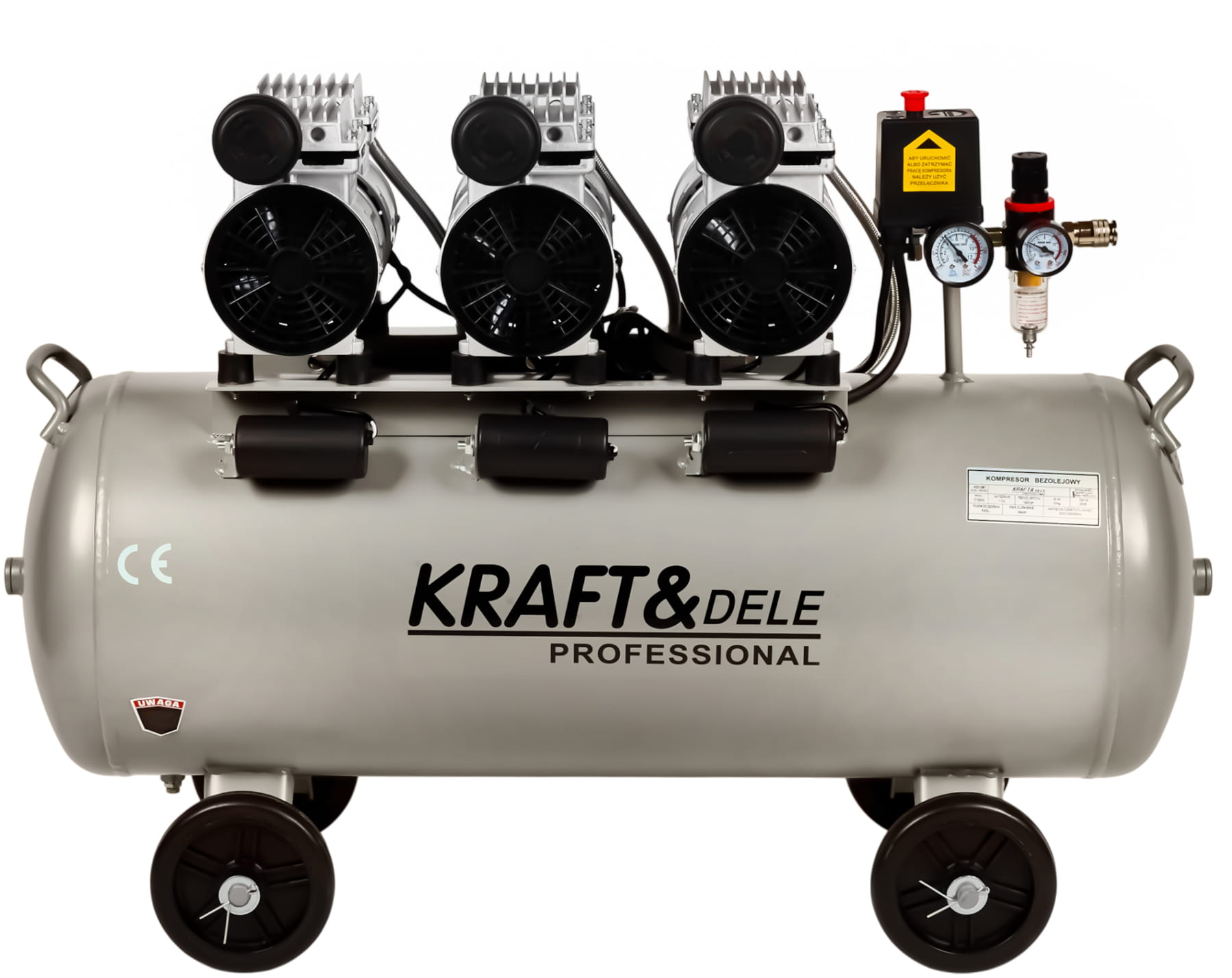 Bezolejový kompresor 100 l, 3 × 1500 W KD1397