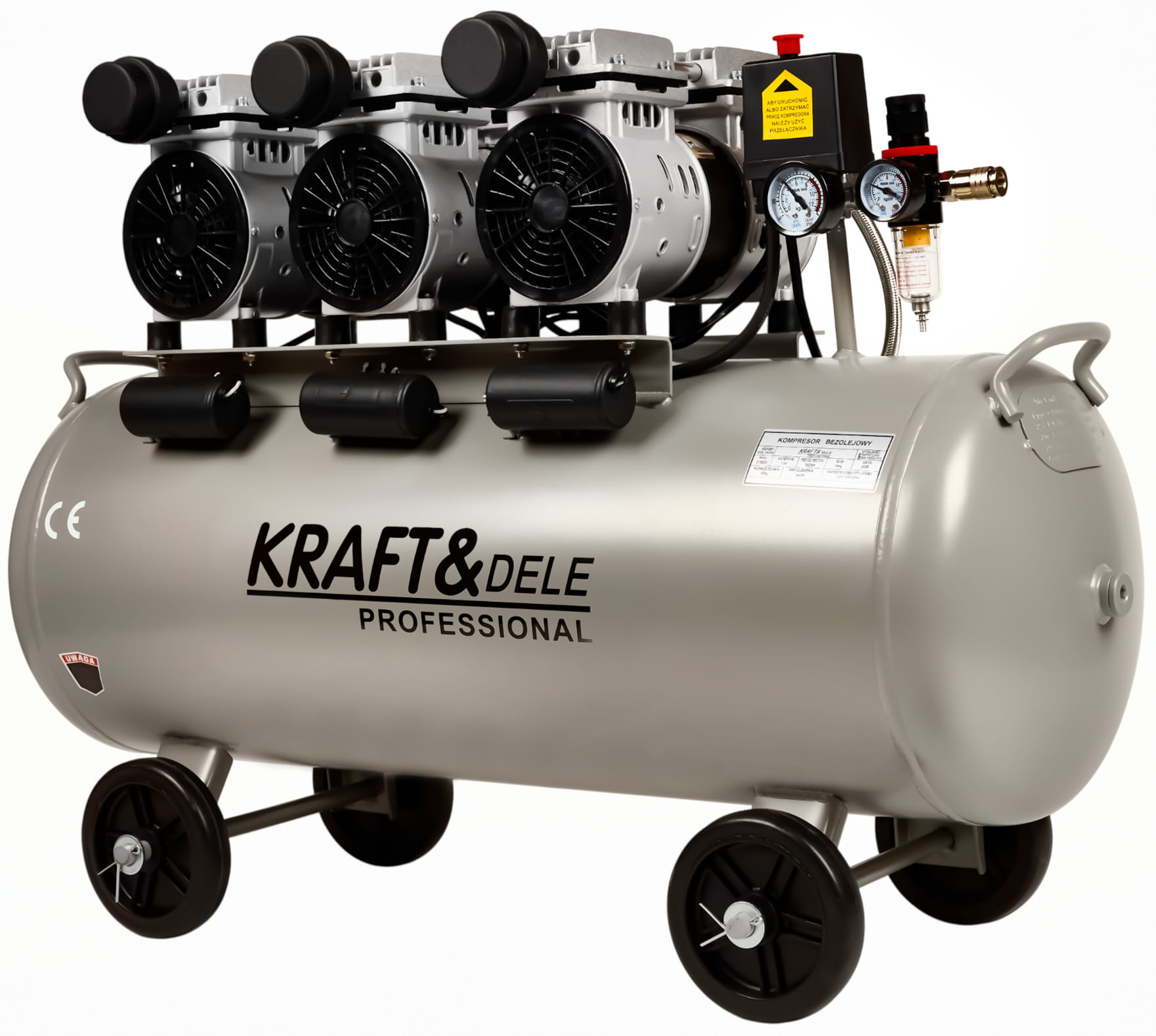 Bezolejový kompresor 100 l, 3 × 1500 W KD1397