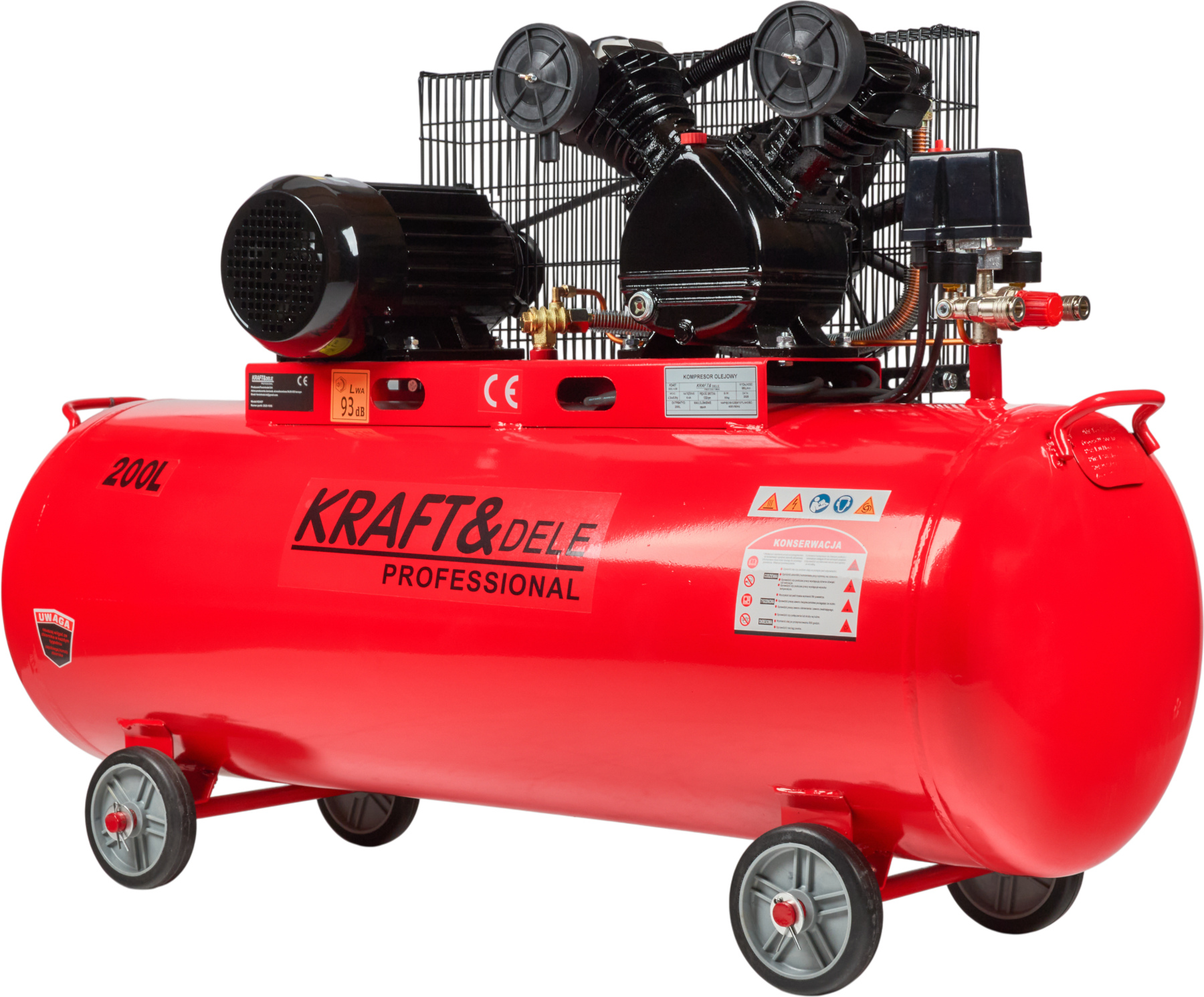 Olejový kompresor 200 l, 2 písty, 400 V KD407
