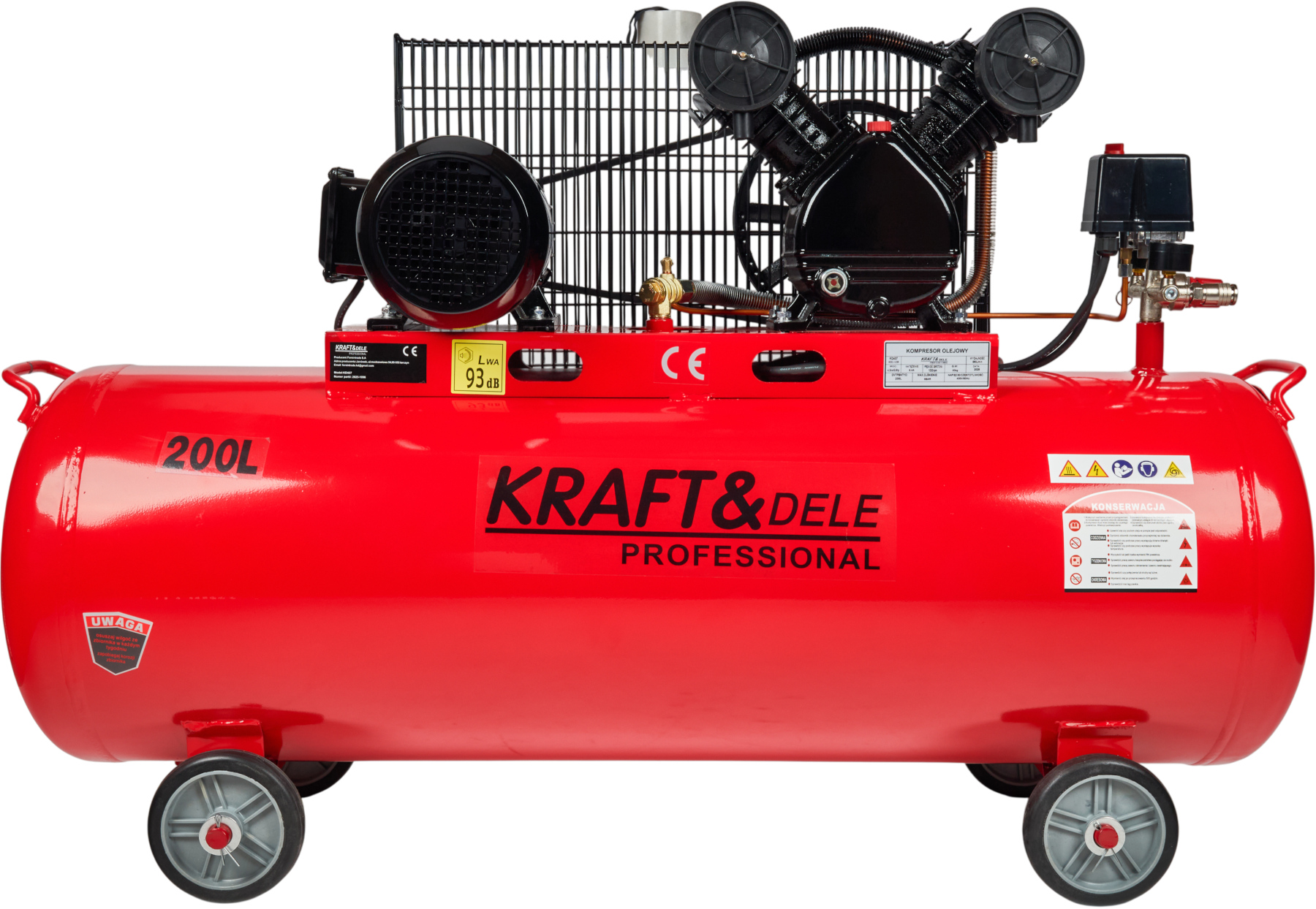 Olejový kompresor 200 l, 2 písty, 400 V KD407