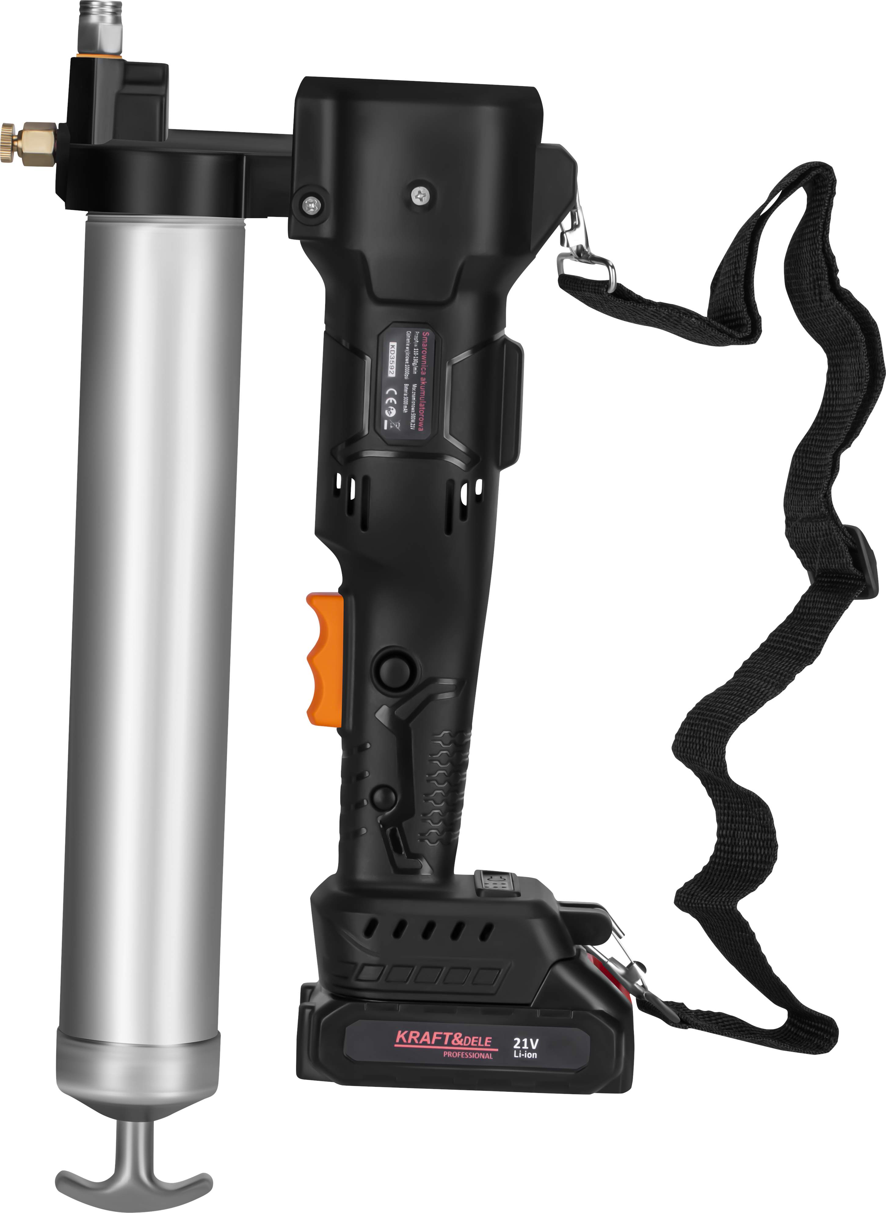 Akumulátorová mazací pistole 21 V x 2 × 3 Ah + kufřík KD3592