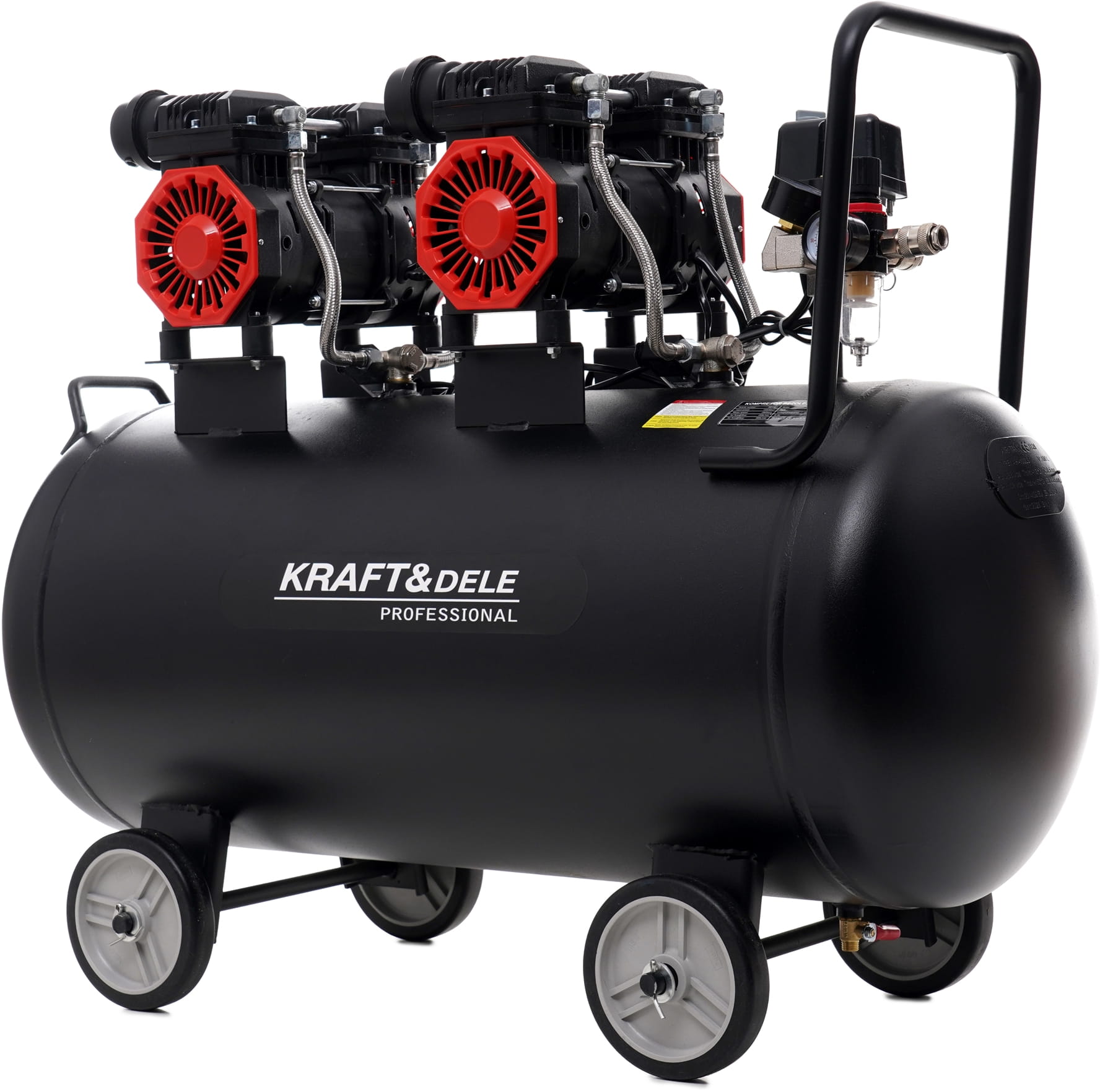KRAFT&DELE Bezolejový kompresor 100 l, 2 × 1500 W KD1387