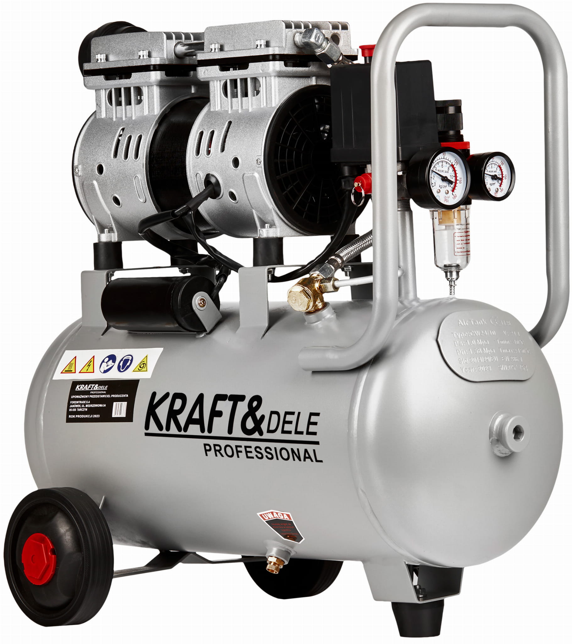 KRAFT&DELE Bezolejový kompresor 24 l, 1200 W KD1395