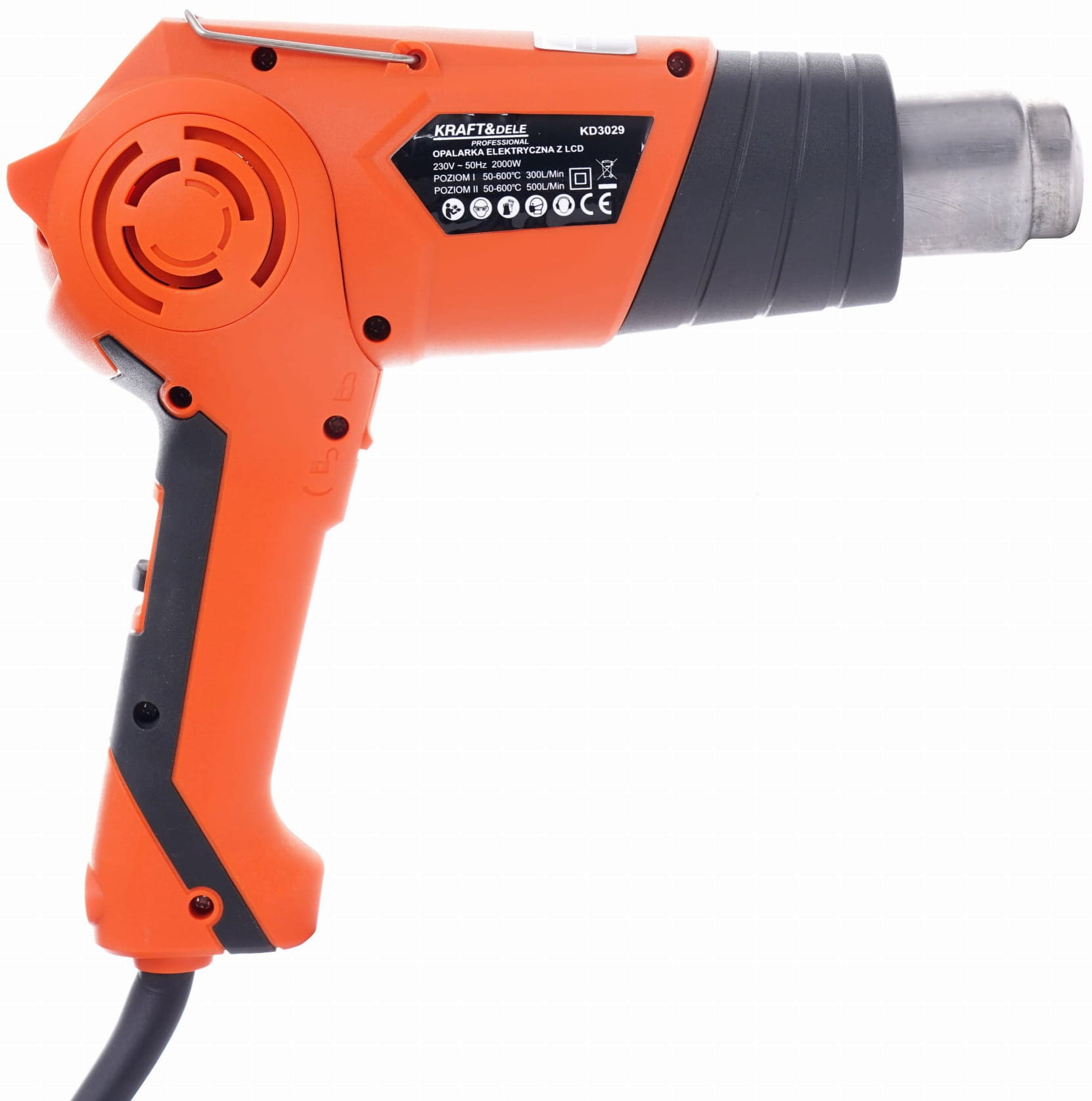Elektrická horkovzdušná pistole s LCD displejem, 2000 W KD3029