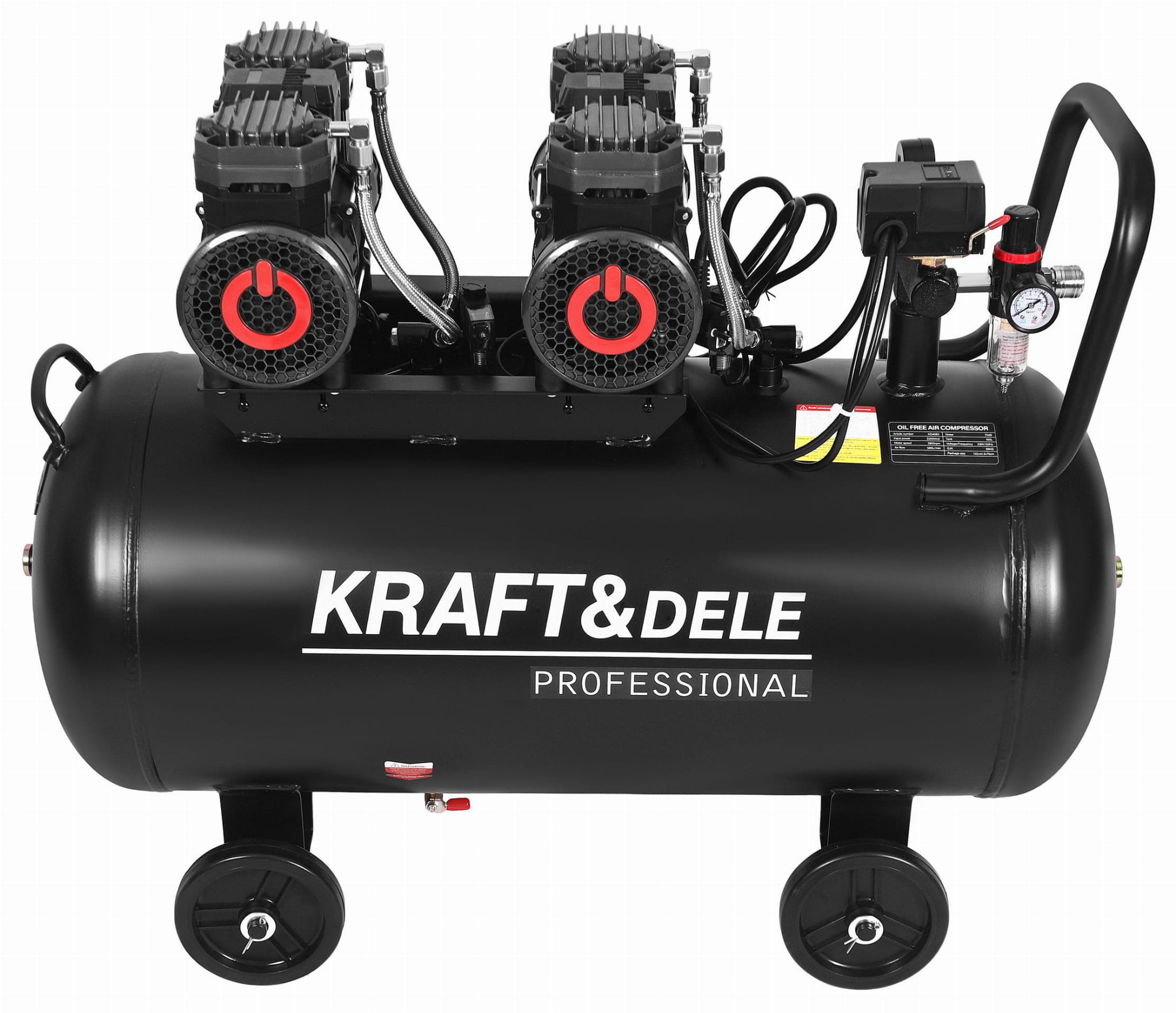 Bezolejový kompresor 100 l, 2 × 2200 W KD4083