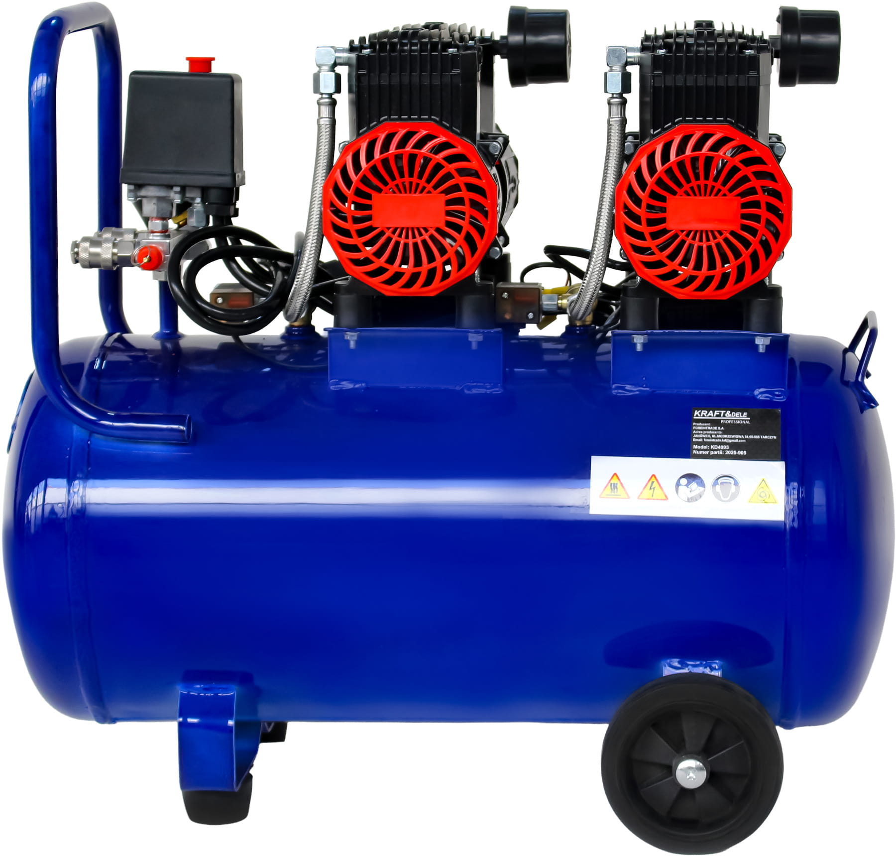 Bezolejový kompresor 50 l, 3000 W, 475 l/min KD4093