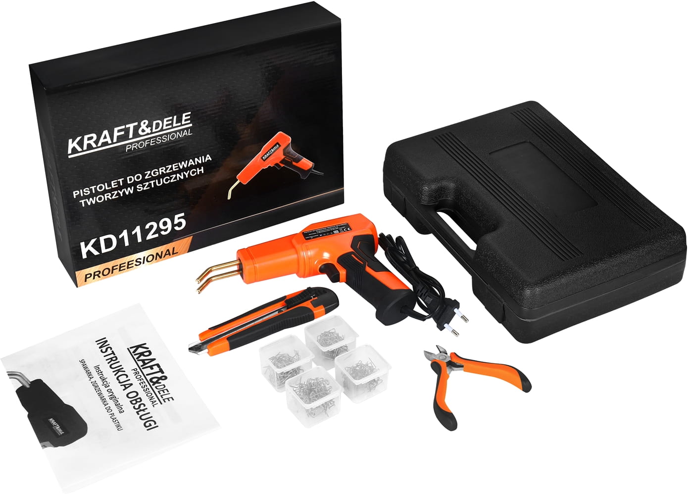 Svařovací pistole na plasty 85 W + příslušenství, sponky KD11295