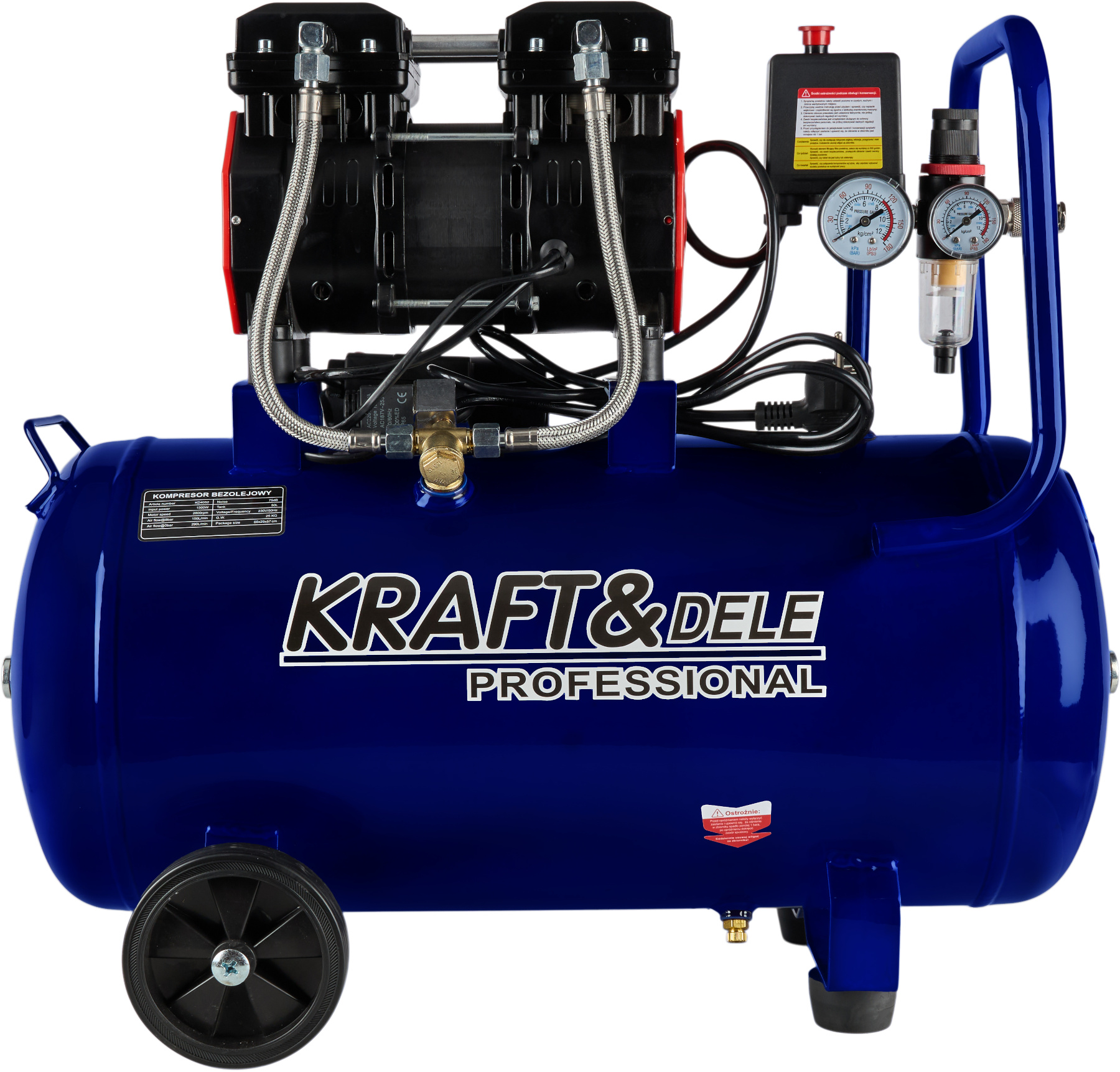 Bezolejový kompresor 50 l, 1500 W, 290 l/min KD4052