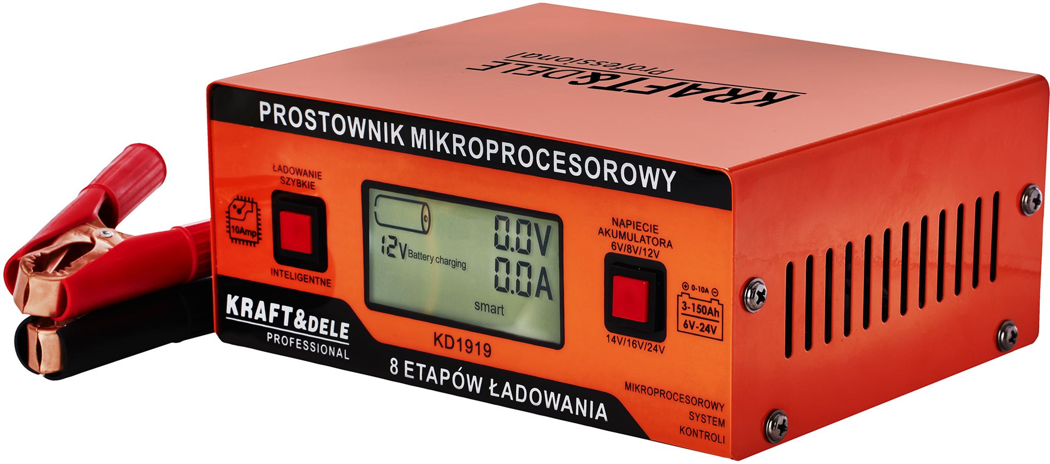 KRAFT&DELE Mikroprocesorový nabíječ 10 A, 6/8/12/14/16/24 V KD1919