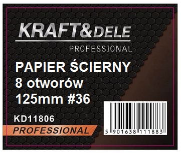 Brusný papír, 50 ks, kotouč 125 mm, zrnitost P36, na suchý zip KD11806