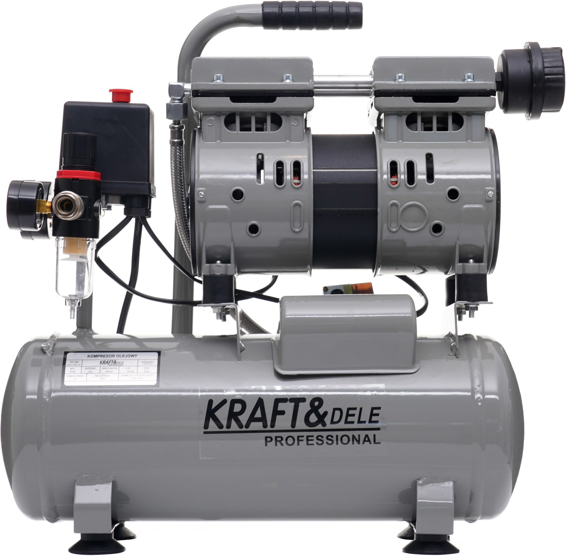 Bezoilový kompresor 9 l, 550 W KD1384