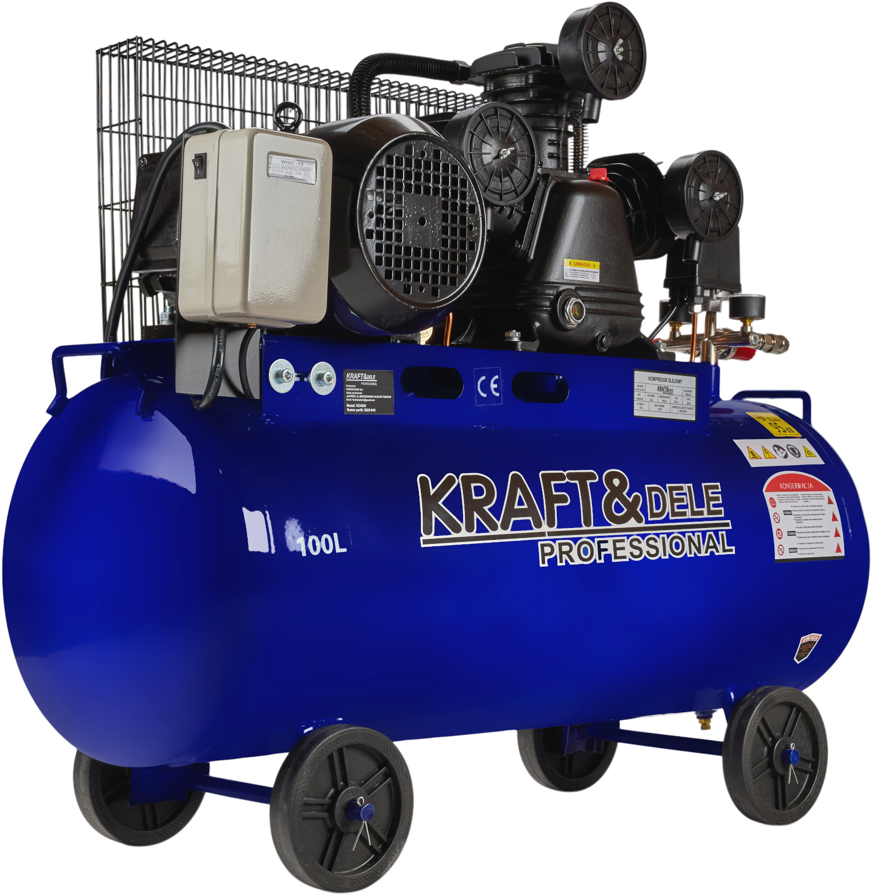 Olejový kompresor 100 l, 4100 W, 650 l/min KD4056