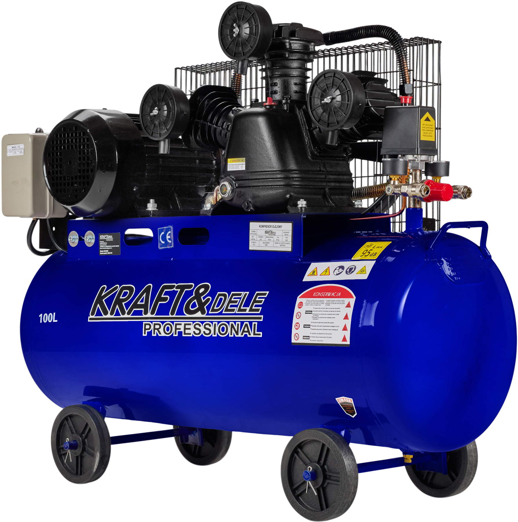 Olejový kompresor 100 l, 4100 W, 650 l/min KD4056