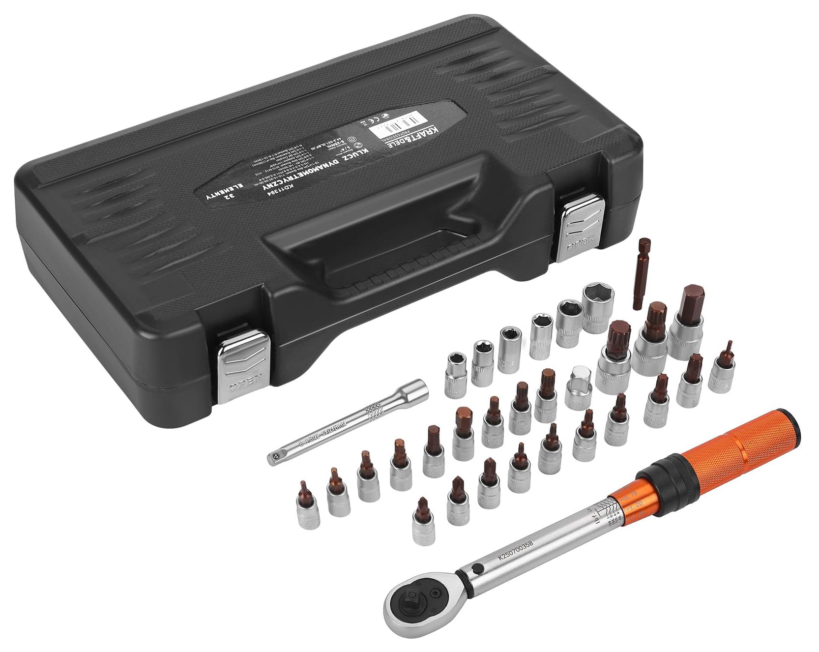 Momentový klíč 1/4", 25 Nm, 32 ks KD11394