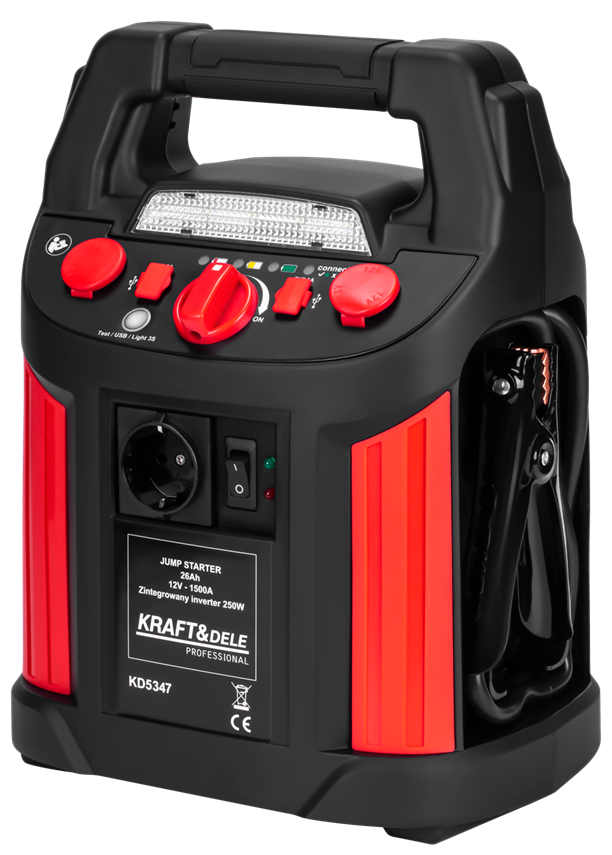 Multifunkční zařízení 1200/700 A, 26 Ah, 12 V + osvětlení + kompresor + měnič KD5347