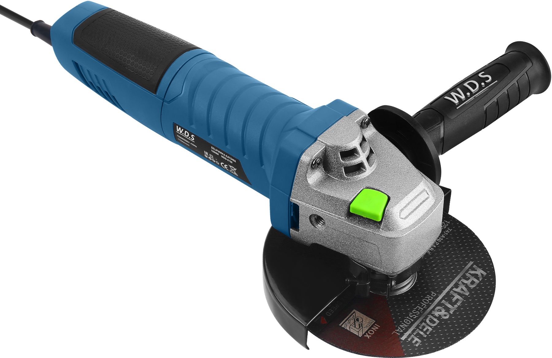 Úhlová bruska 125 mm, 1500 W + sada 10 kotoučů WDS2135