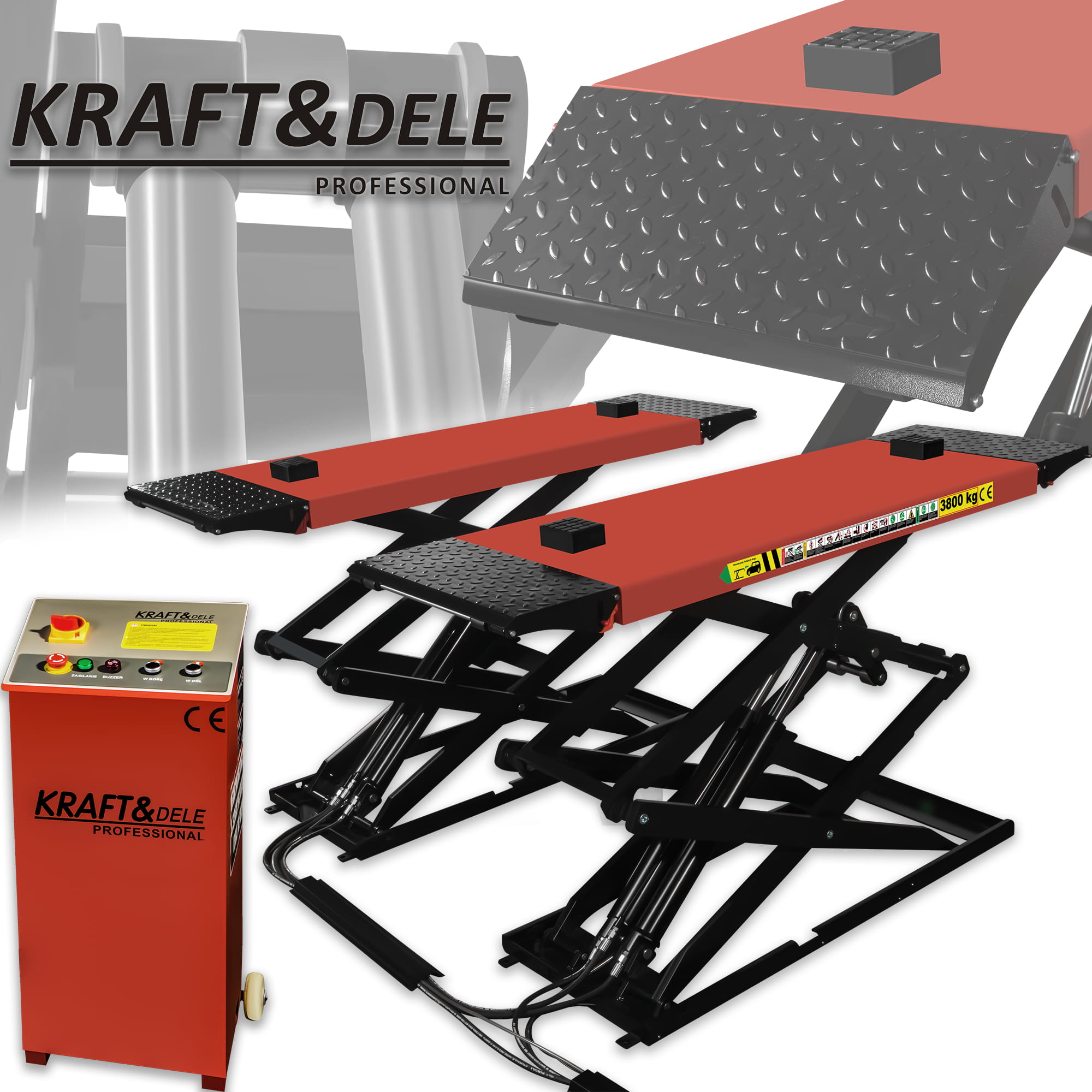 Automatický nůžkový hydraulický zvedák pro automobily 3,8 t, 230 V KD5822_2K