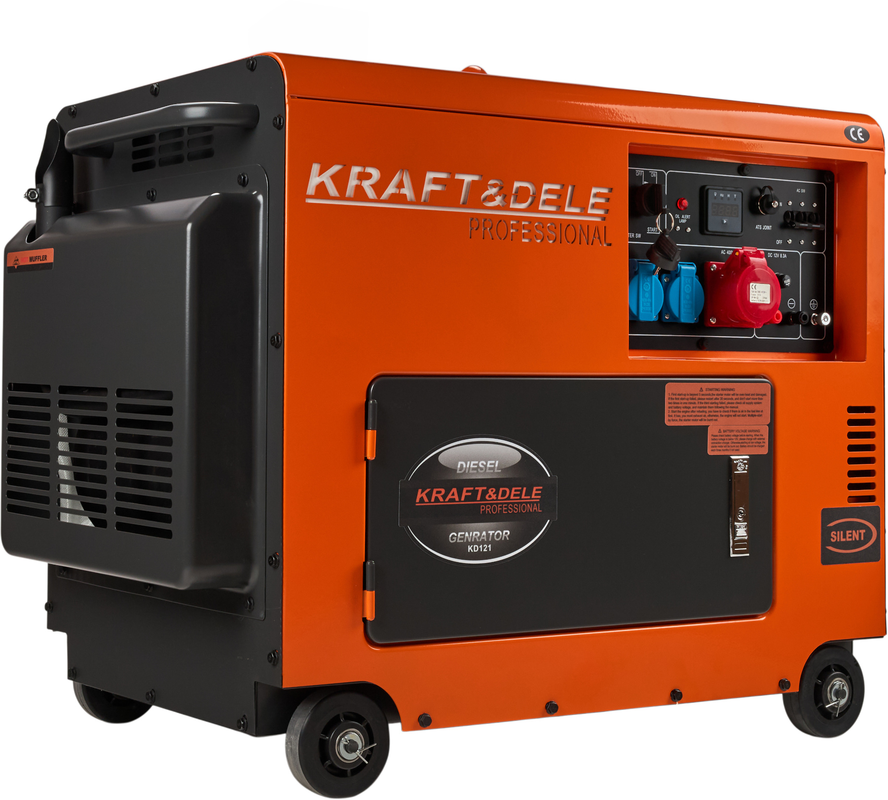 Dieselový generátor 7000 W, 12/230/380 V + ATS KD121_2K