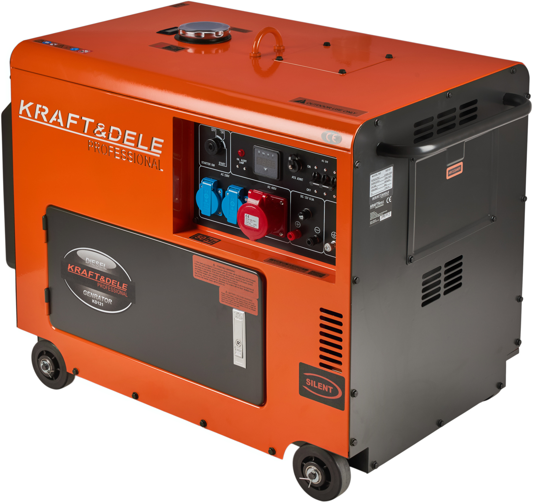 Dieselový generátor 7000 W, 12/230/380 V + ATS KD121_2K