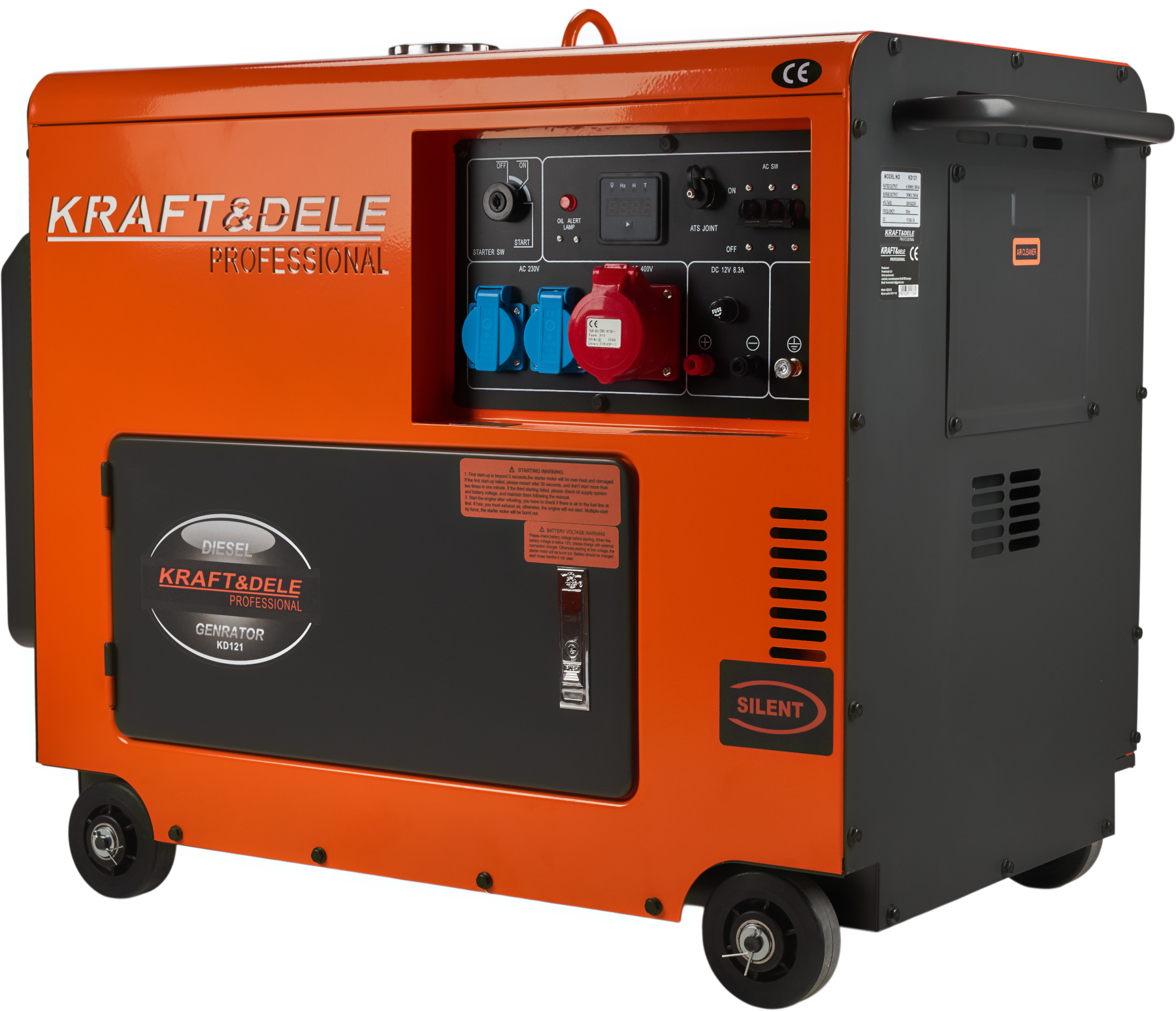 KRAFT&DELE Dieselový generátor 7000 W, 12/230/380 V + ATS KD121_2K