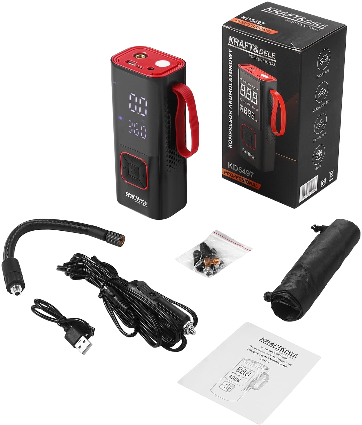 Akumulátorový kompresor 85 W, 7800 mAh KD5497