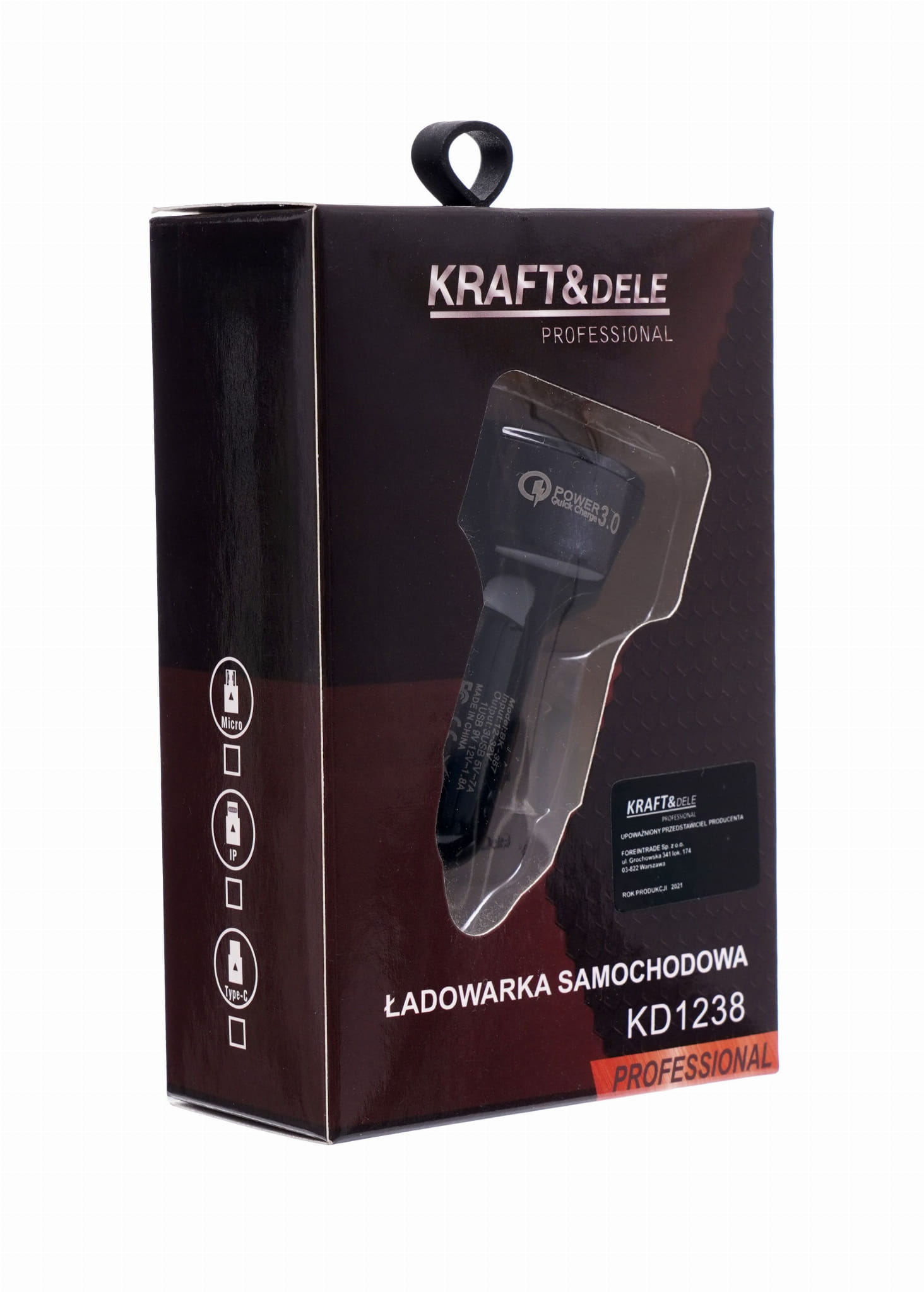 Autonabíječka QUICK CHARGE se 3 USB porty a LED diodami KD1238
