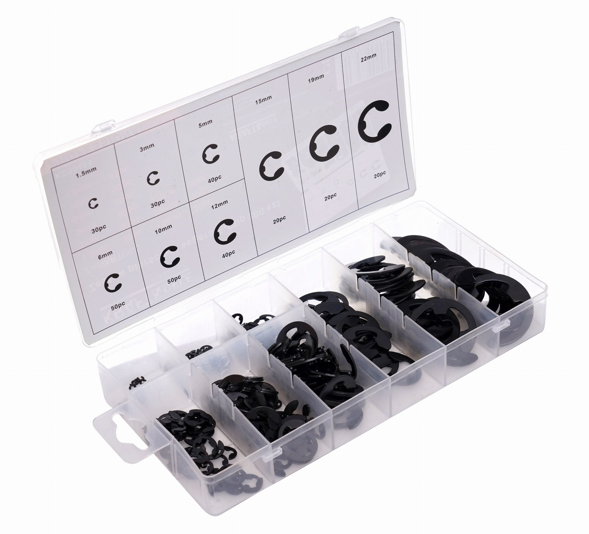 Sada pro upevnění pojistných kroužků E-CLIPS, 300 ks KD10484