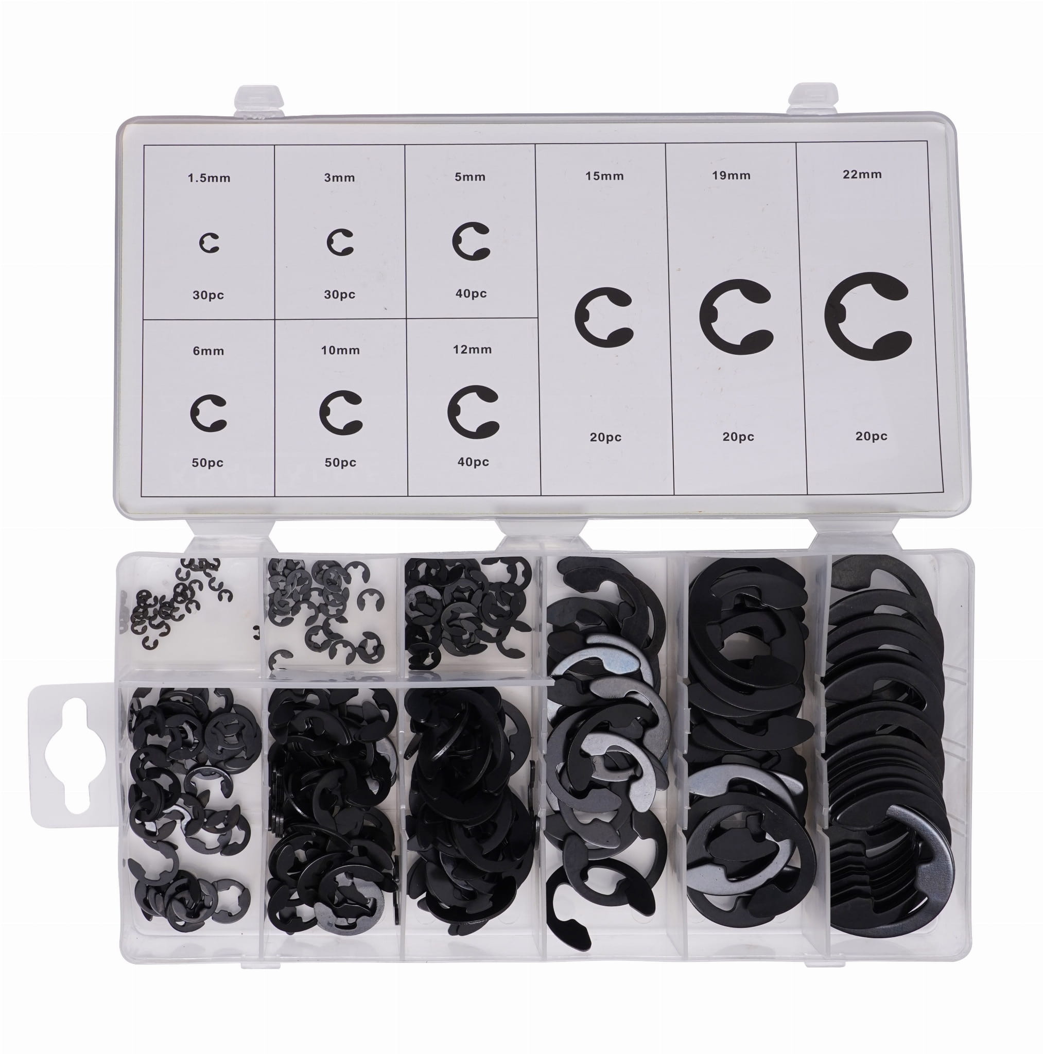 Sada pro upevnění pojistných kroužků E-CLIPS, 300 ks KD10484