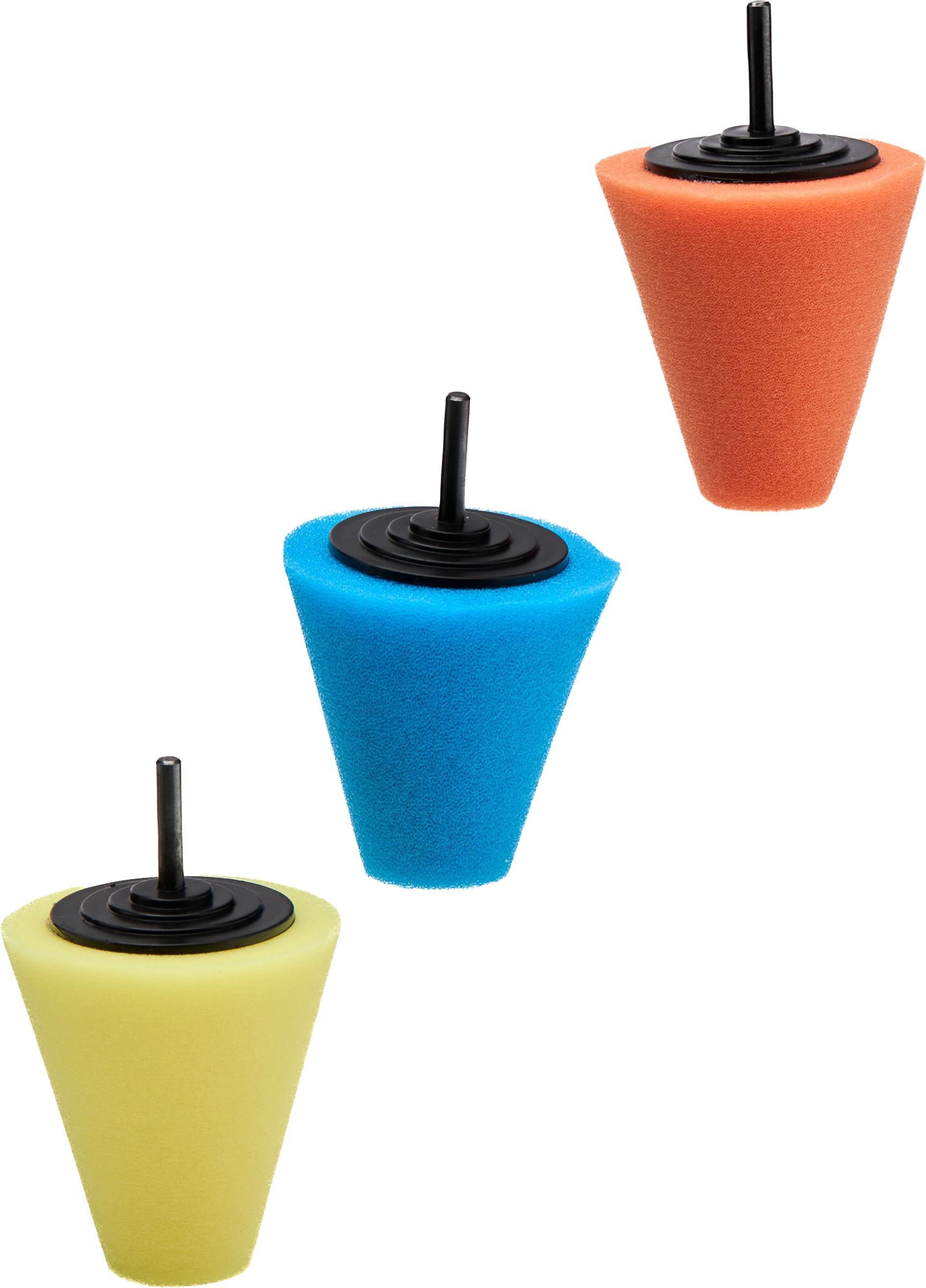 Lešticí kuželové houbičky na ráfky, 150 mm, sada 3 ks KD1592