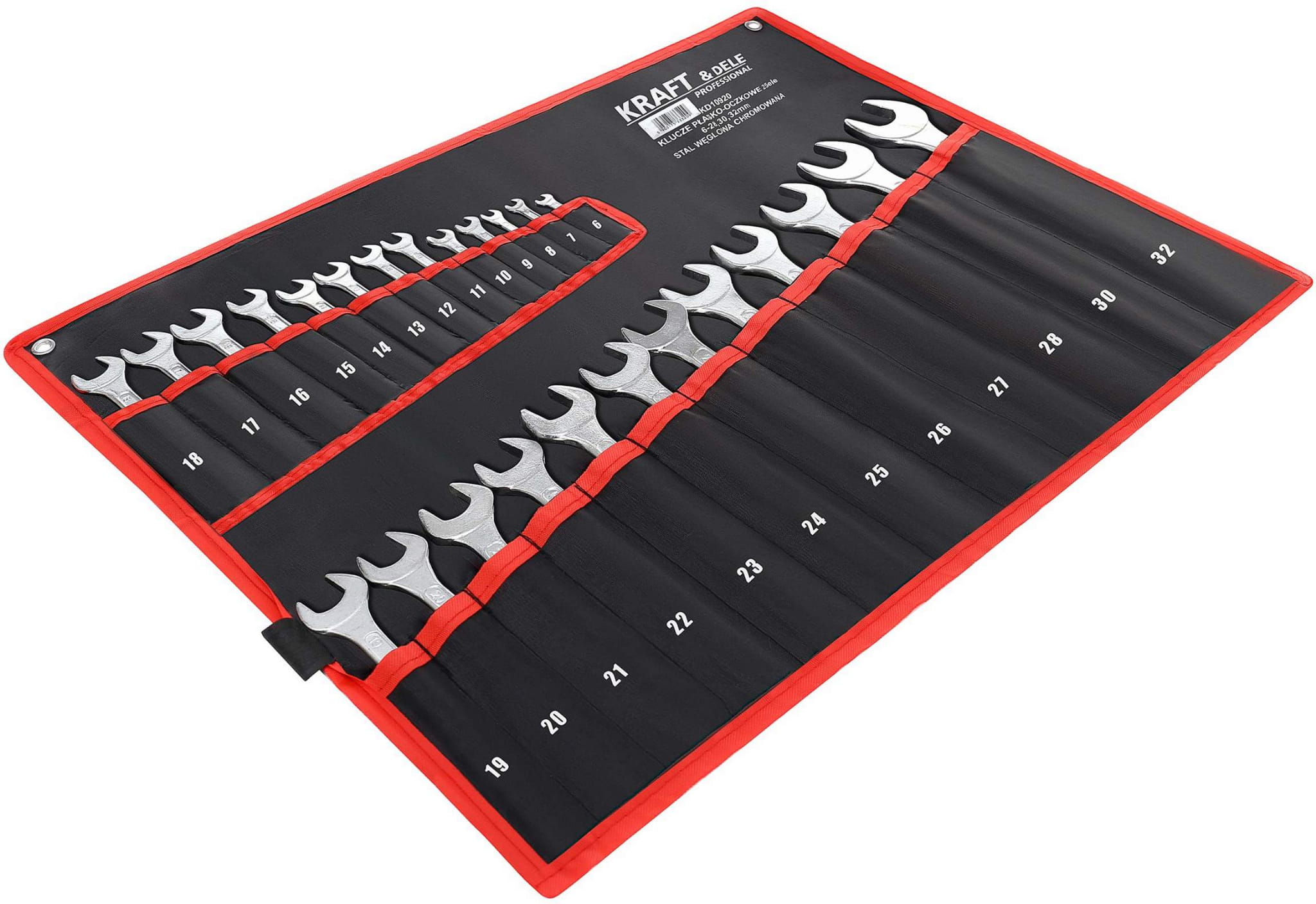 Sada plochých klíčů s okem, 25 ks, 6–32 mm KD10920