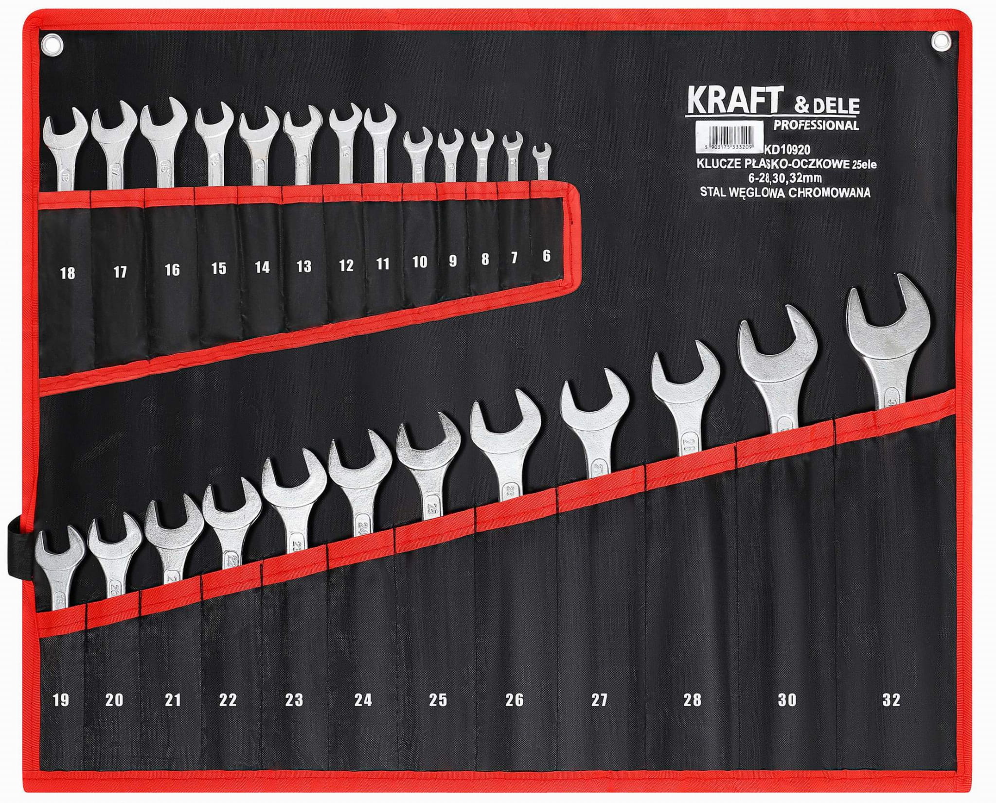 KRAFT&DELE Sada plochých klíčů s okem, 25 ks, 6–32 mm KD10920