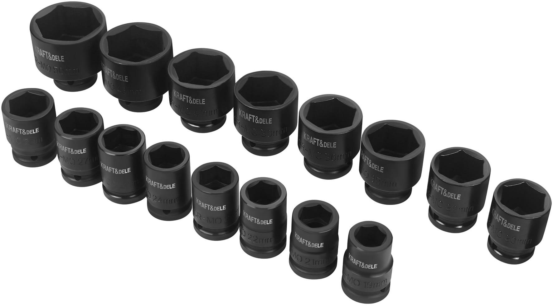 Sada rázových hlavic 3/4" s ráčnou a prodloužením, 21 ks KD11868